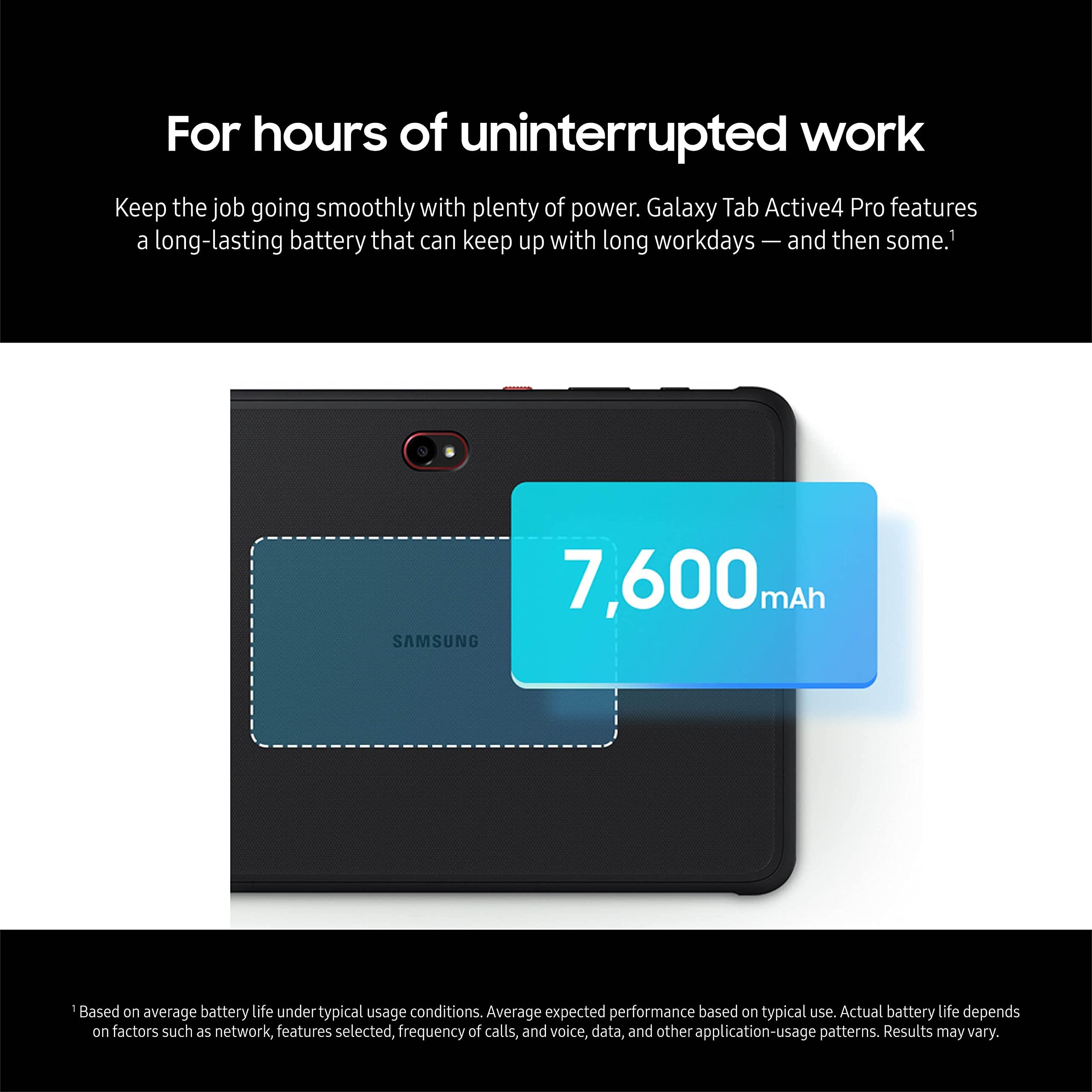 SAMSUNG Galaxy TabActive4 Pro 10.1” 128GB Wi-Fi Android Work Tablet, LTE Unlocked, 6GB RAM, Rugged Design, Sensitive Touchscreen, Long-Battery Life-for Workers, SM-T630NZKEN20, Black - Image 6