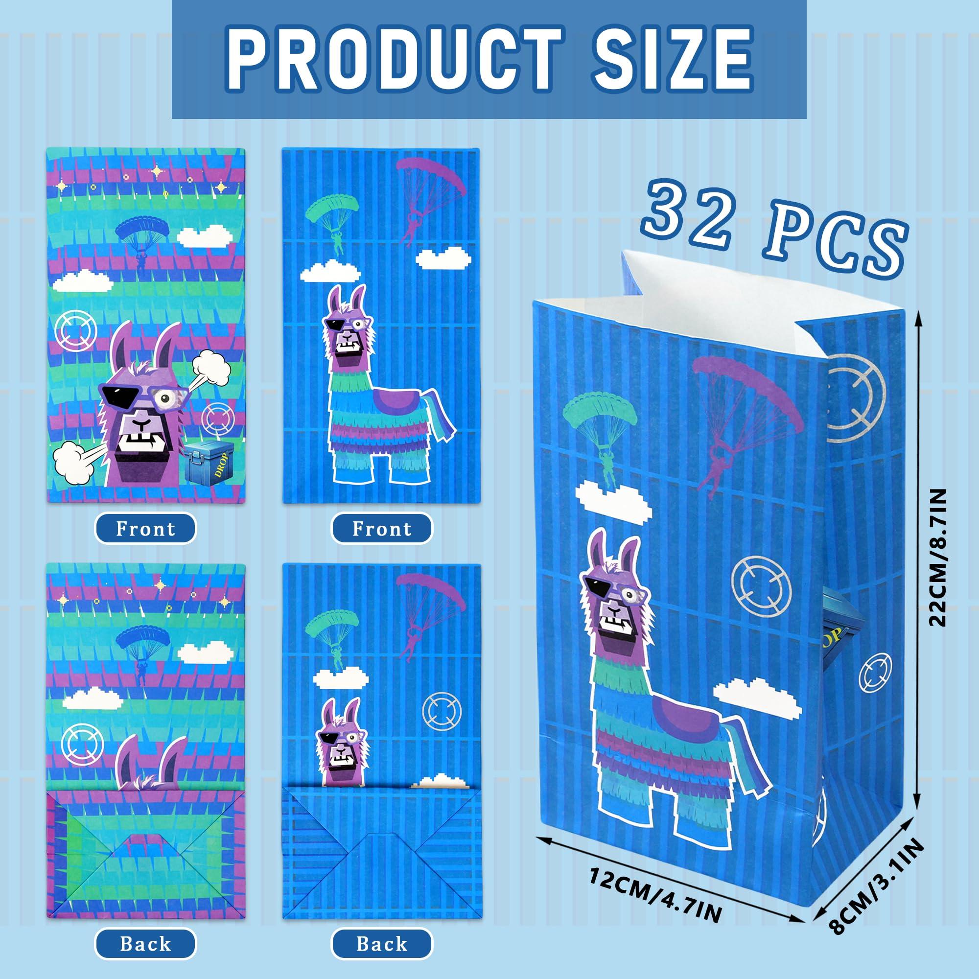 Haxpacal Video Game Party Gift Bags 32pcs Llama Themed Birthday Treat Bags for Video Game Llama Party Paper Bag Candy Snack Box Supplies, 8.6x4.7x3.2 in - Image 4