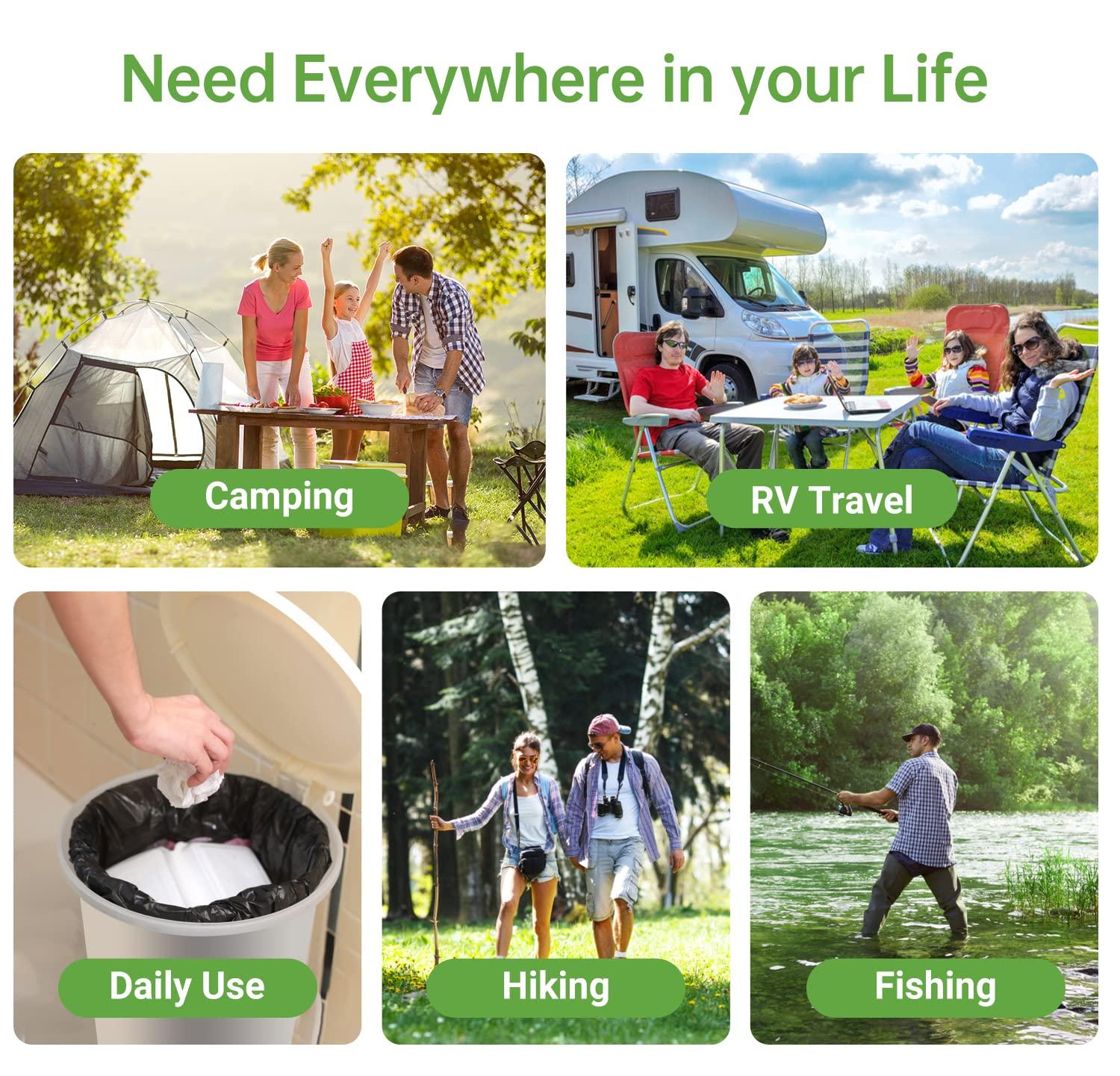 Portable Toilet Replacement Bags, 25 Count 8 Gallon 1.5 Mil Super Thickened Compostable Trash Bags, 30 Liter Camping Toilet Bags for Travel Outdoors, Boating, Emergency Toilet Bag for Car - Image 7