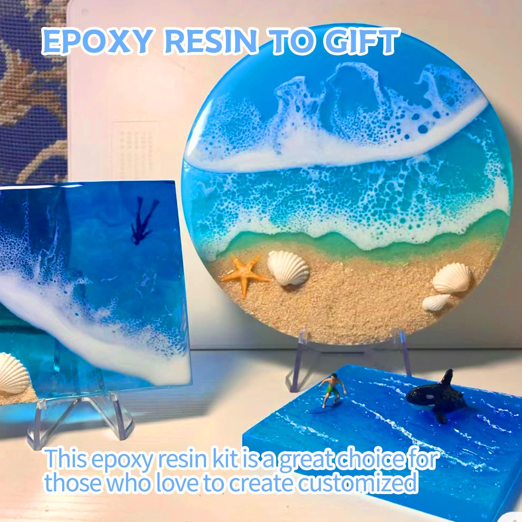 Myqiuf Epoxy Resin Kit, 1 Gallon/128OZ Epoxy Resin Crystal Clear Not Yellowing No Bubble Self Leveling for DIY Molds Wood Jewelry Table Tops Bar Top Casting Coating Crafts Supplies Easy Mix 1:1 Ratio - Image 7