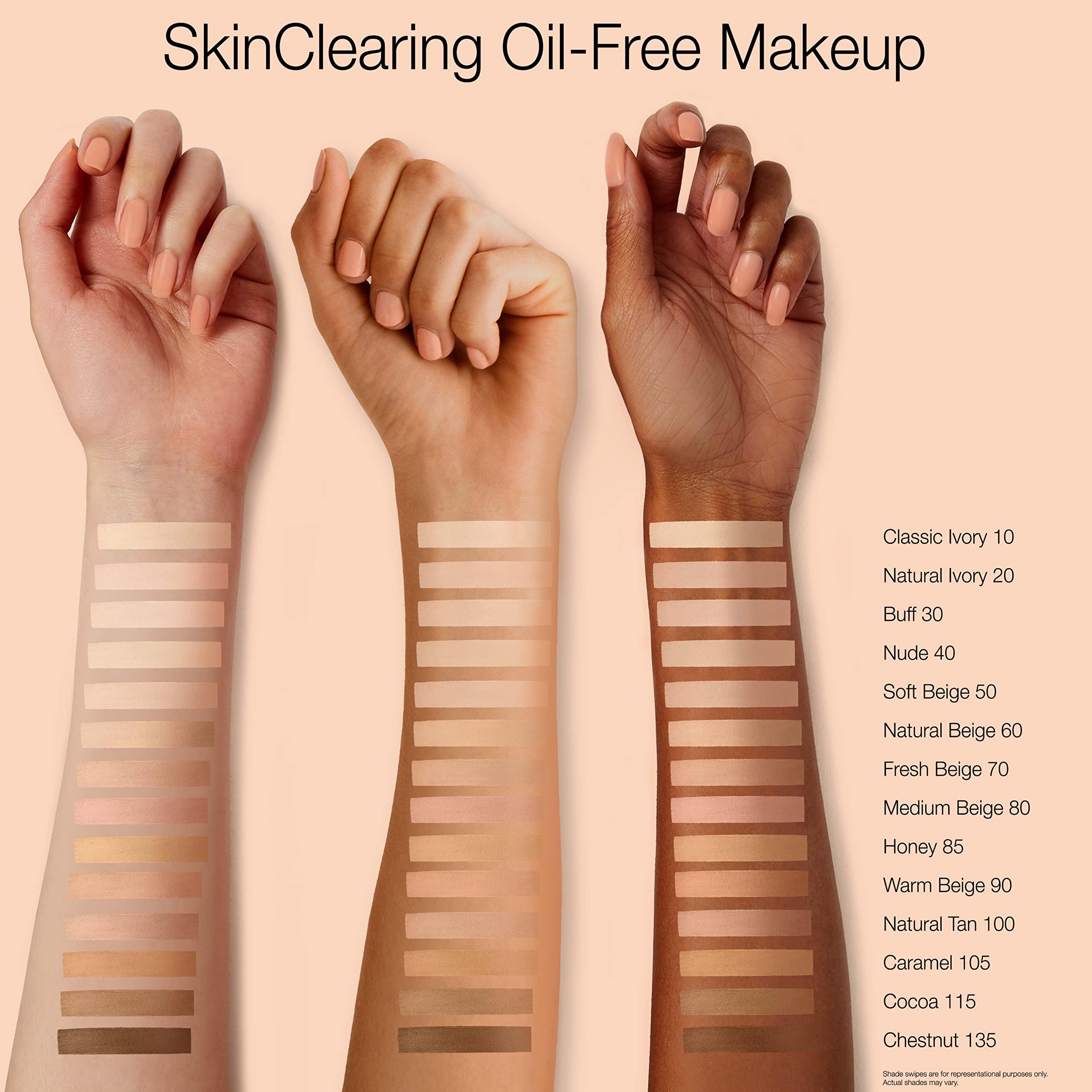 Neutrogena SkinClearing Oil-Free Acne and Blemish Fighting Liquid Foundation with.5% Salicylic Acid Acne Medicine, Shine Controlling Makeup for Acne Prone Skin, 40 Nude, 1 fl. oz - Image 6