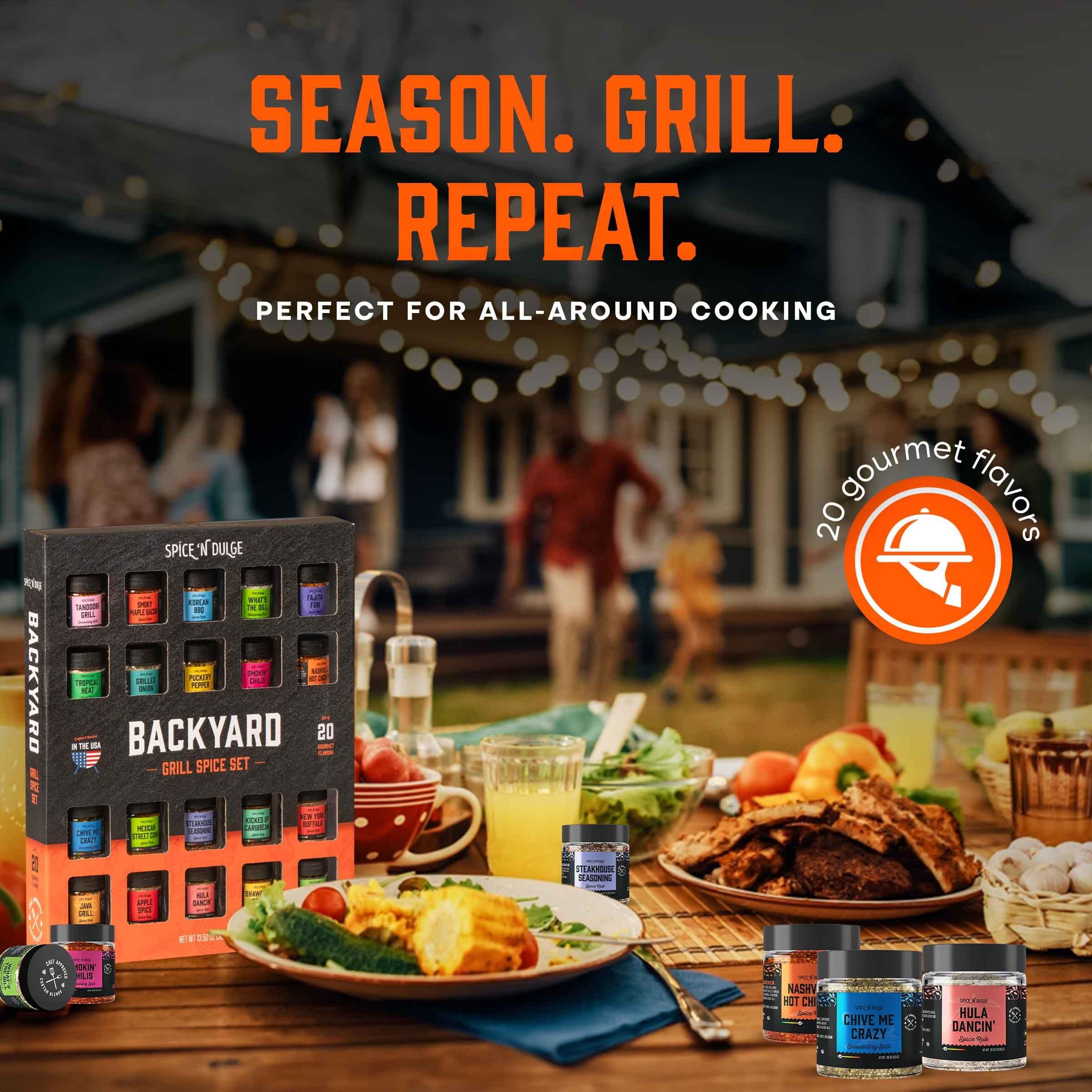 Grilling Spice Set Grill Seasoning Gifts, 20 Unique Spices and Seasonings Jars Gift Set, BBQ Gifts For Men, Dad, Husband, Father, Flavors Like Chili, Cajun, Garlic, Steak, Rub, Herbs, Blend and More - Image 2