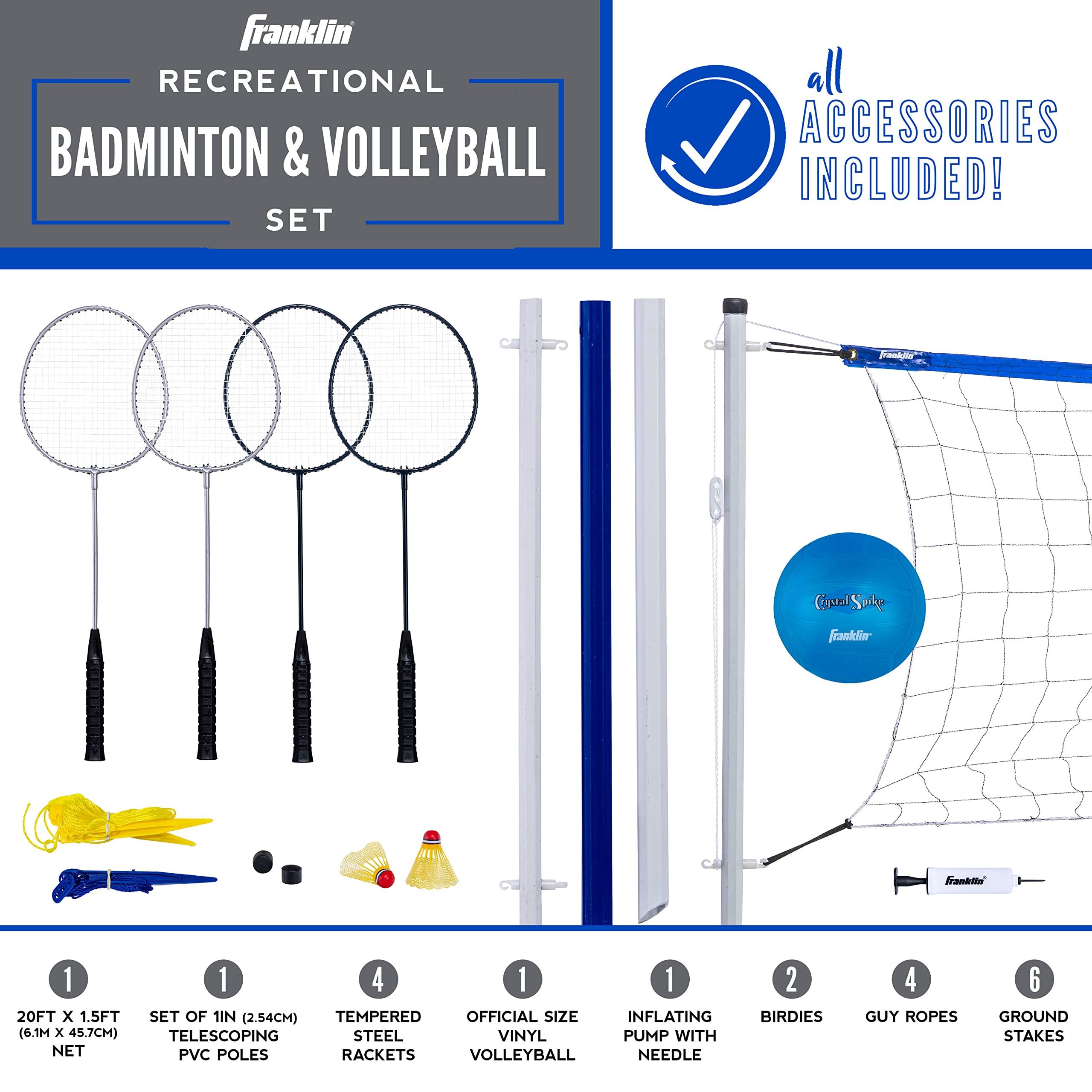 Franklin Sports Volleyball and Badminton Set - Image 2