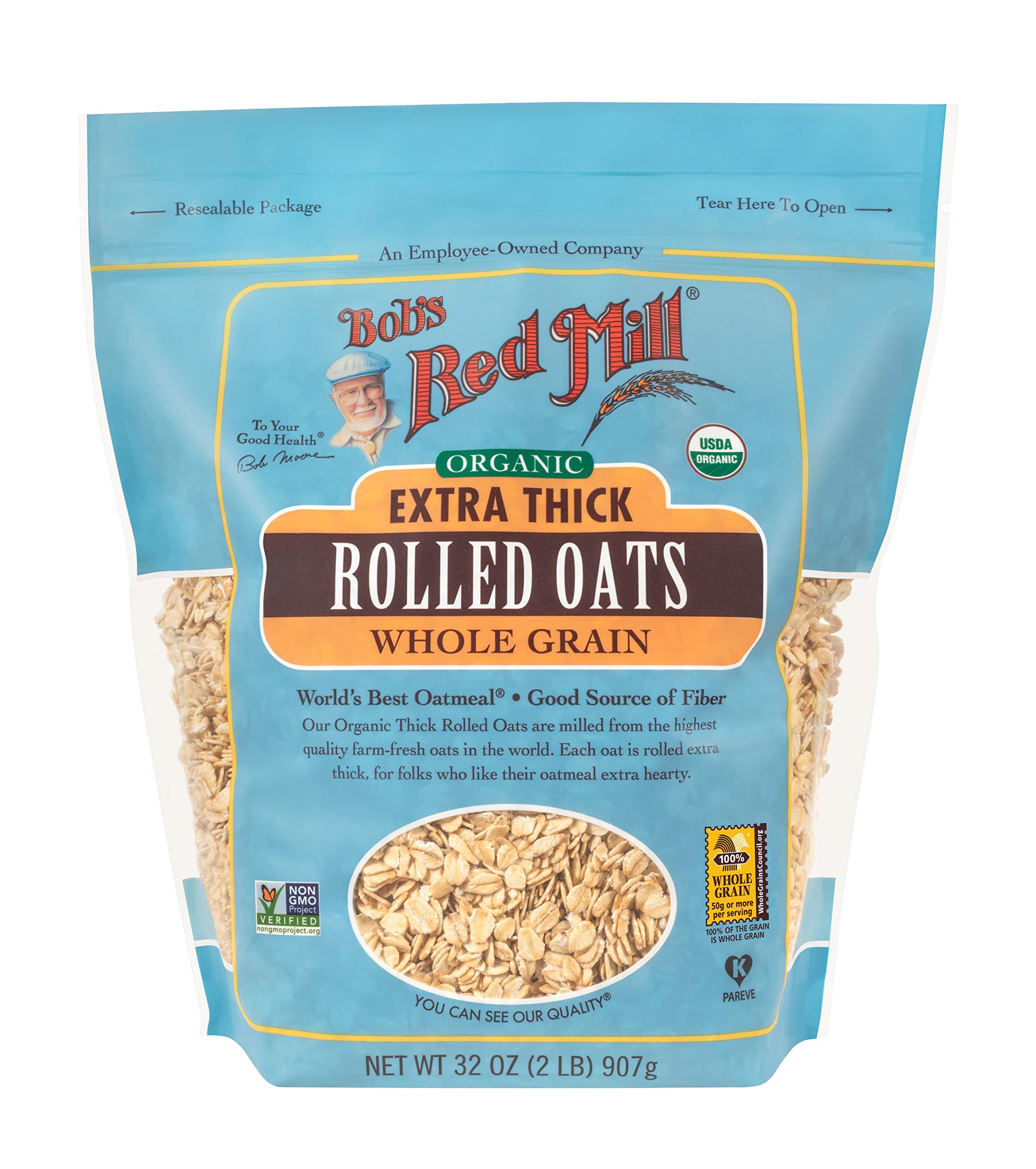 Bob's Red Mill Organic Extra Thick Rolled Oats, 32oz (Pack of 4) - Non GMO, Whole Grain, Vegan, Kosher - Image 5