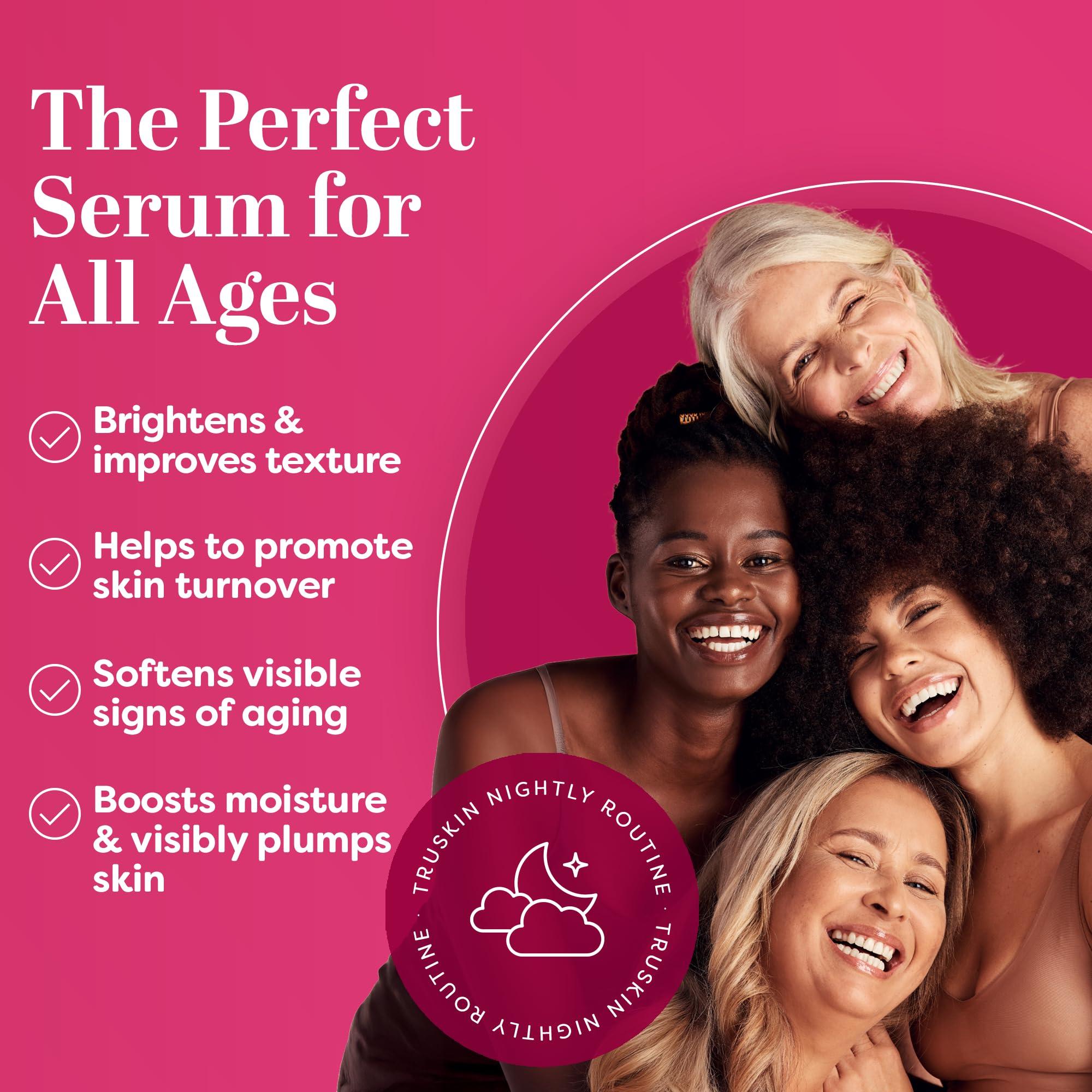TruSkin Vitamin C Super Serum - Niacinamide, Retinol, Hyaluronic & Salicylic Acid - All-in-One Anti Aging Serum for Face – Improve Appearance of Dark Spots, Firmness for Brighter Looking Skin, 1 Fl Oz - Image 4