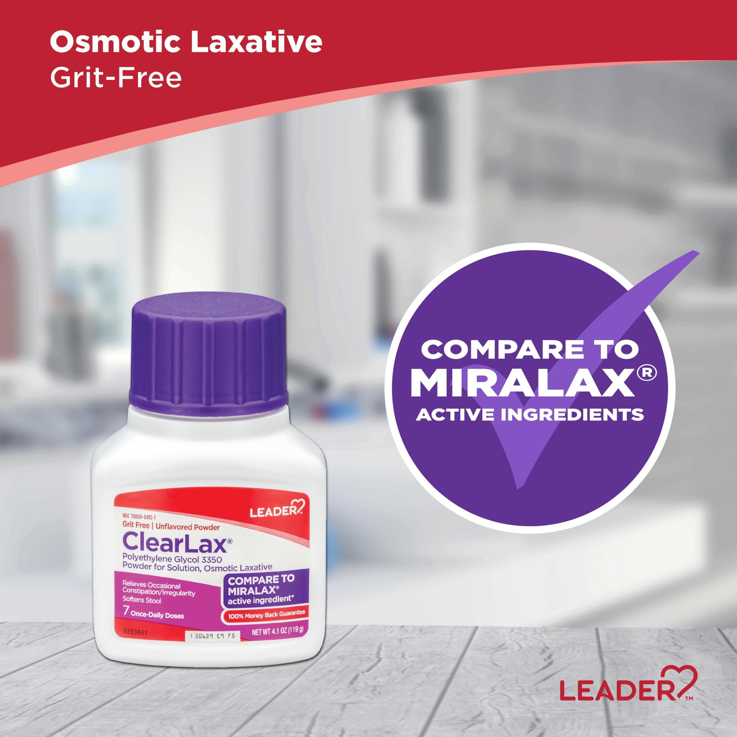 Leader ClearLax Laxative Powder for Gentle Constipation Relief, Grit-Free, Polyethylene Glycol, Osmotic Laxative, Stimulant-Free, Softens Stool, 30-Day Supply, 17.9 Ounce, 30 Doses (Pack of 3) - Image 3