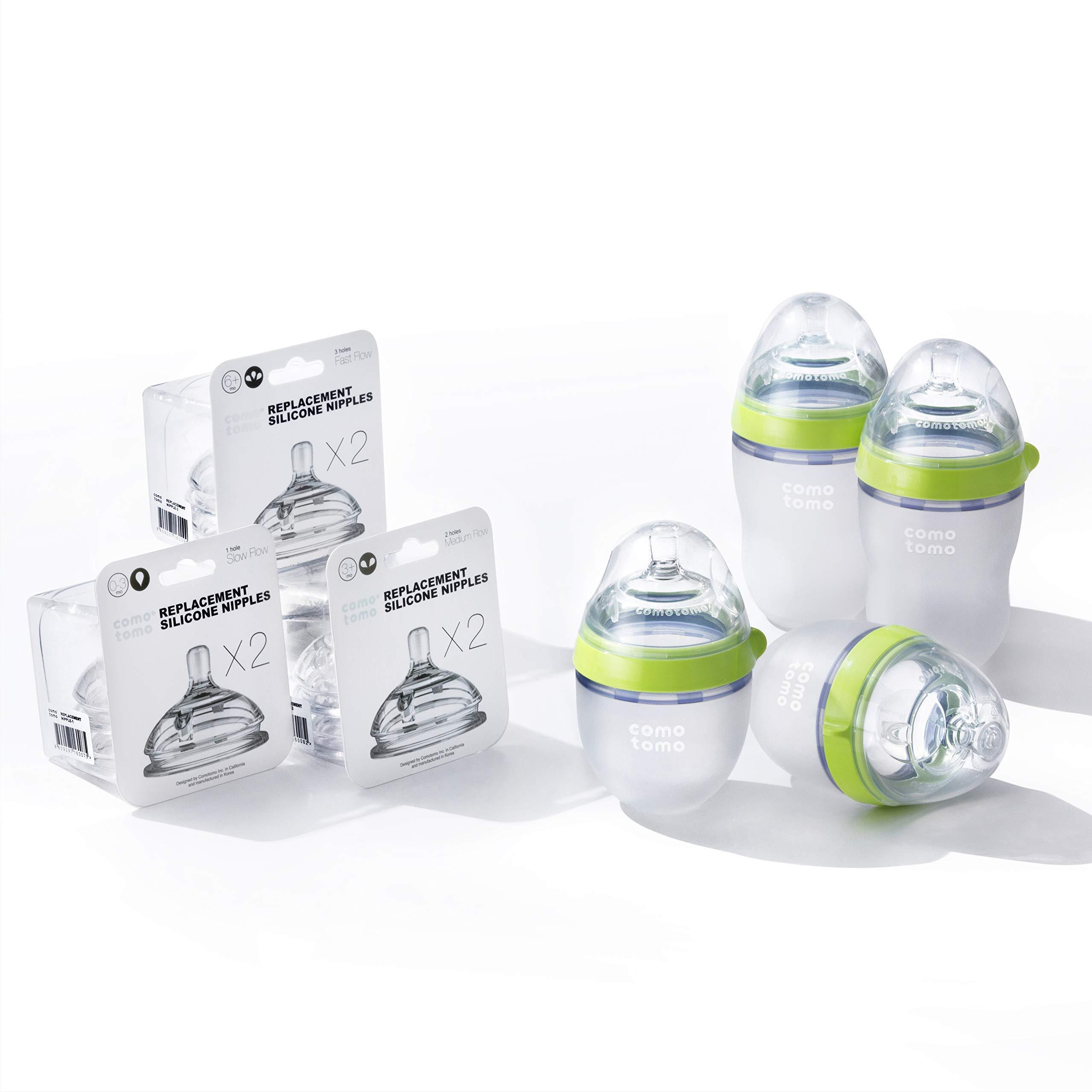 Comotomo Baby Bottle Bundle, Green, (7 Piece Set) - Image 3