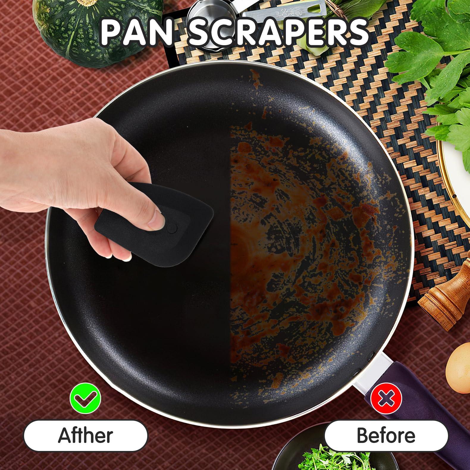 3Pcs Pan Scraper Dish Scraper Plastic Pot Scraper Kitchen Scraper Cast Iron Skillet Pan Scraper Tool for Cleaning - Image 7