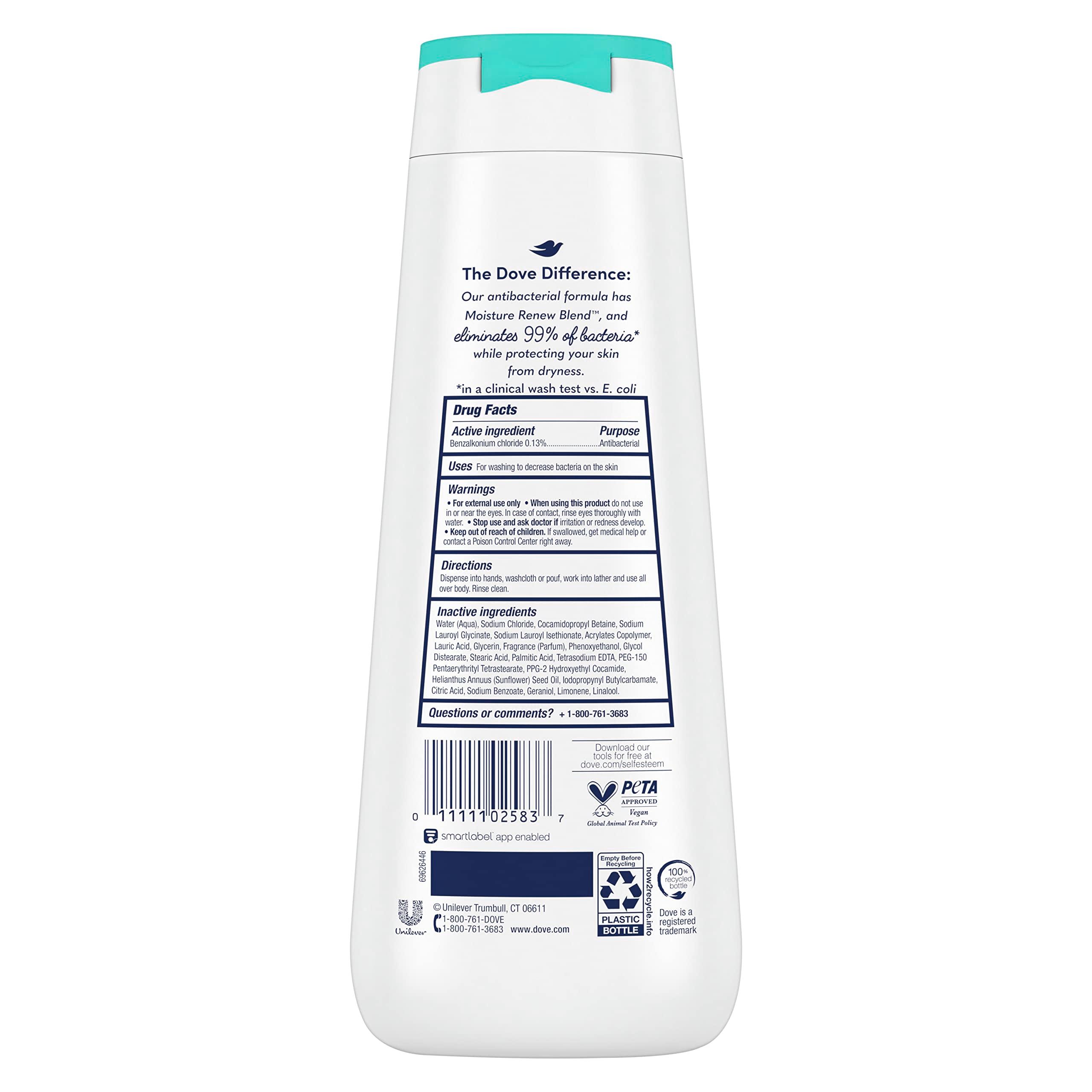 Dove Body Wash Care & Protect Antibacterial 4 Count For All Skin Types Protects from Dryness 20 oz - Image 2