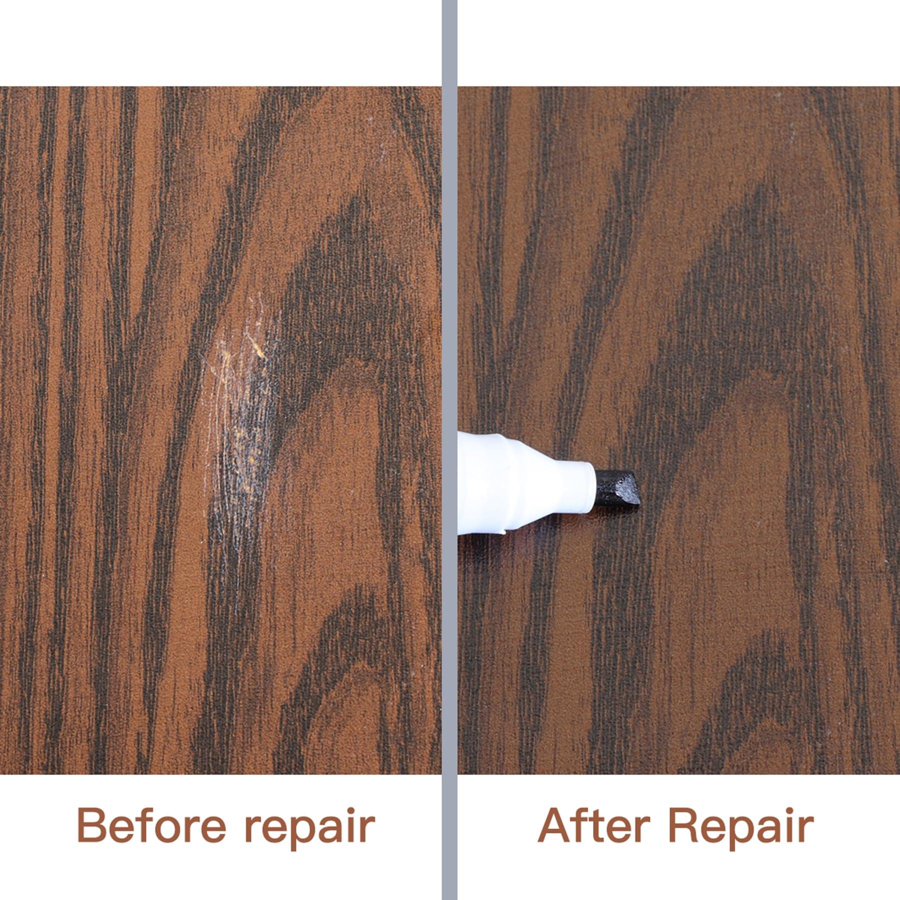 DEWEL Furniture Markers Touch Up, Upgrade Wooden Furniture Repair Kit, Premium Wood Scratch Repair Markers and Wax Sticks for Wood Stains Scratches Hardwood Floors Tables, Set of 17 - Image 10