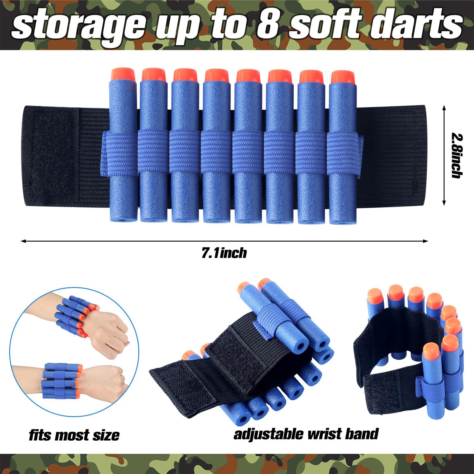 Sosation 8 Sets Tactical Vest Kit Compatible with Nerf Party Favor, Face Mask Wrist Ammo Holder Toy Gift(Orange and Blue) - Image 5