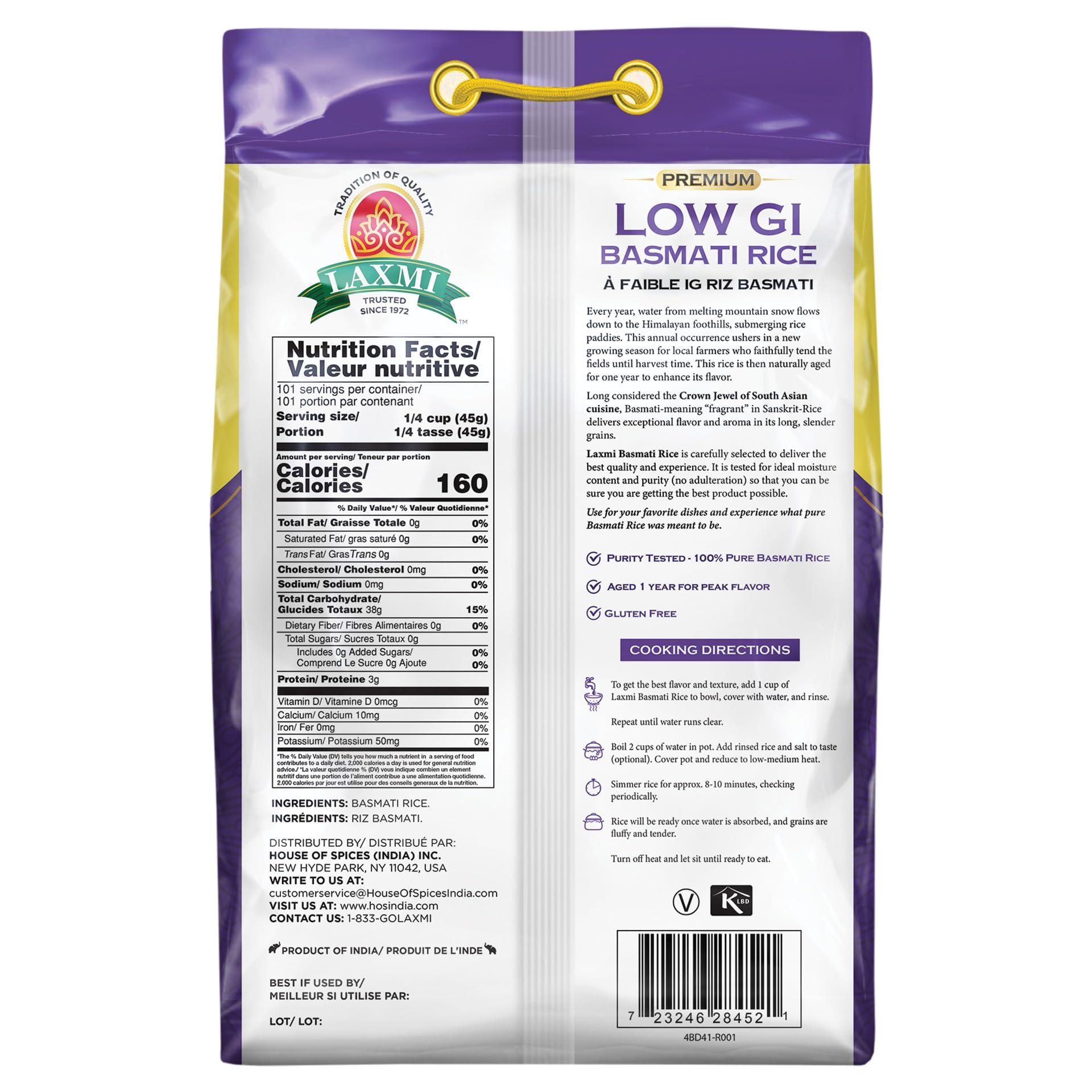 Laxmi Diabetic Basmati Rice, 10lb Bag by Laxmi Foods - Image 2