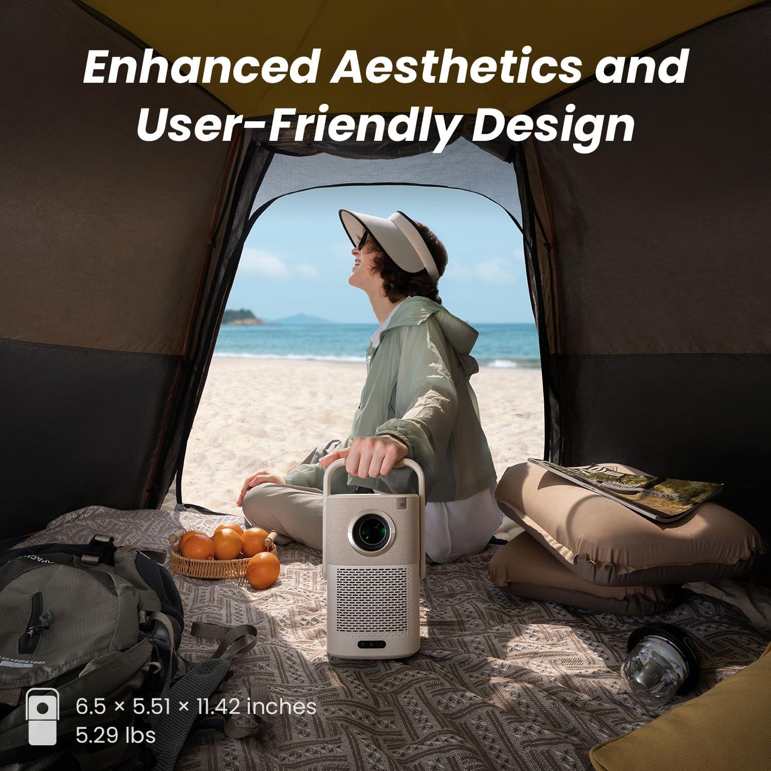[Sound by JBL & Built-in Battery] Yaber T2 Outdoor Projector with WiFi 6 and Bluetooth, Native 1080P Smart Movie Portable Projector for Inside and Outside, Compatible with TV Dongle (Not included) - Image 8