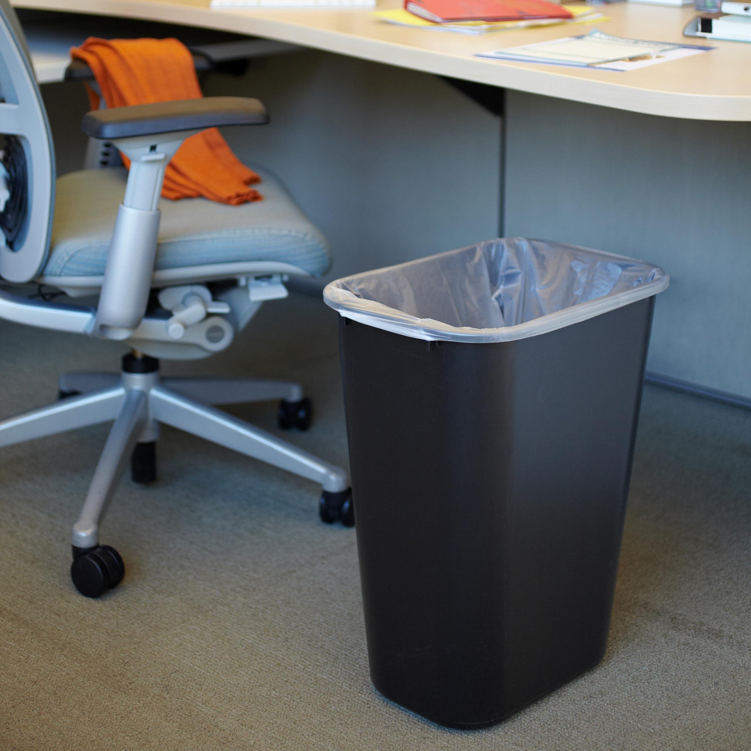 Rubbermaid Commercial Wastebasket Trash Container, 41QT/10.25 GAL, Plastic, Black, Stackable Trash Can for Bedroom/Bathroom/Office, Fits Under Desk/Sink/Cabinet - Image 5