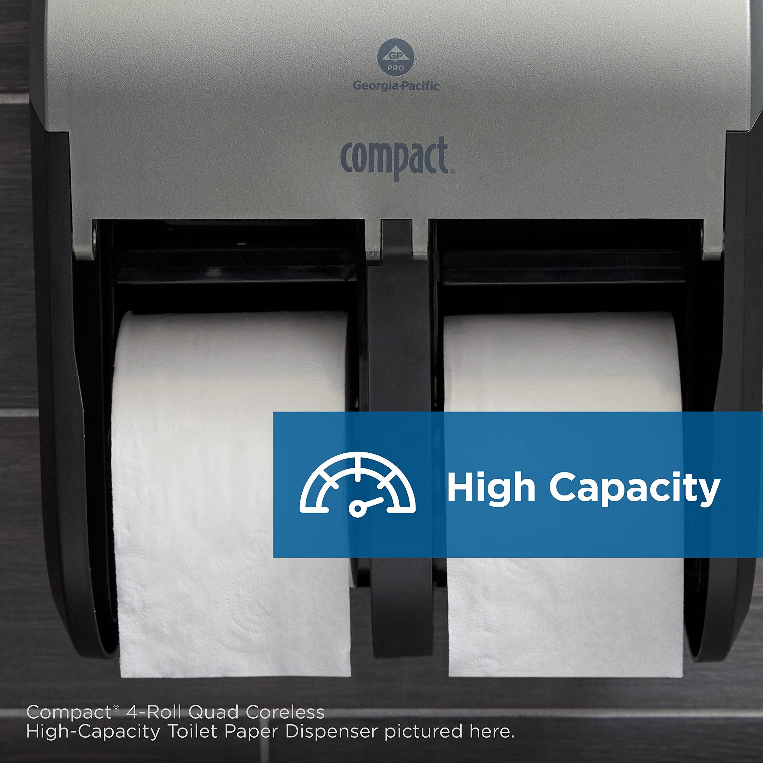 Compact 2-Roll Side-by-Side Coreless High-Capacity Toilet Paper Dispenser by GP PRO (Georgia-Pacific), Black, 56784A, 1 Dispenser - Image 6