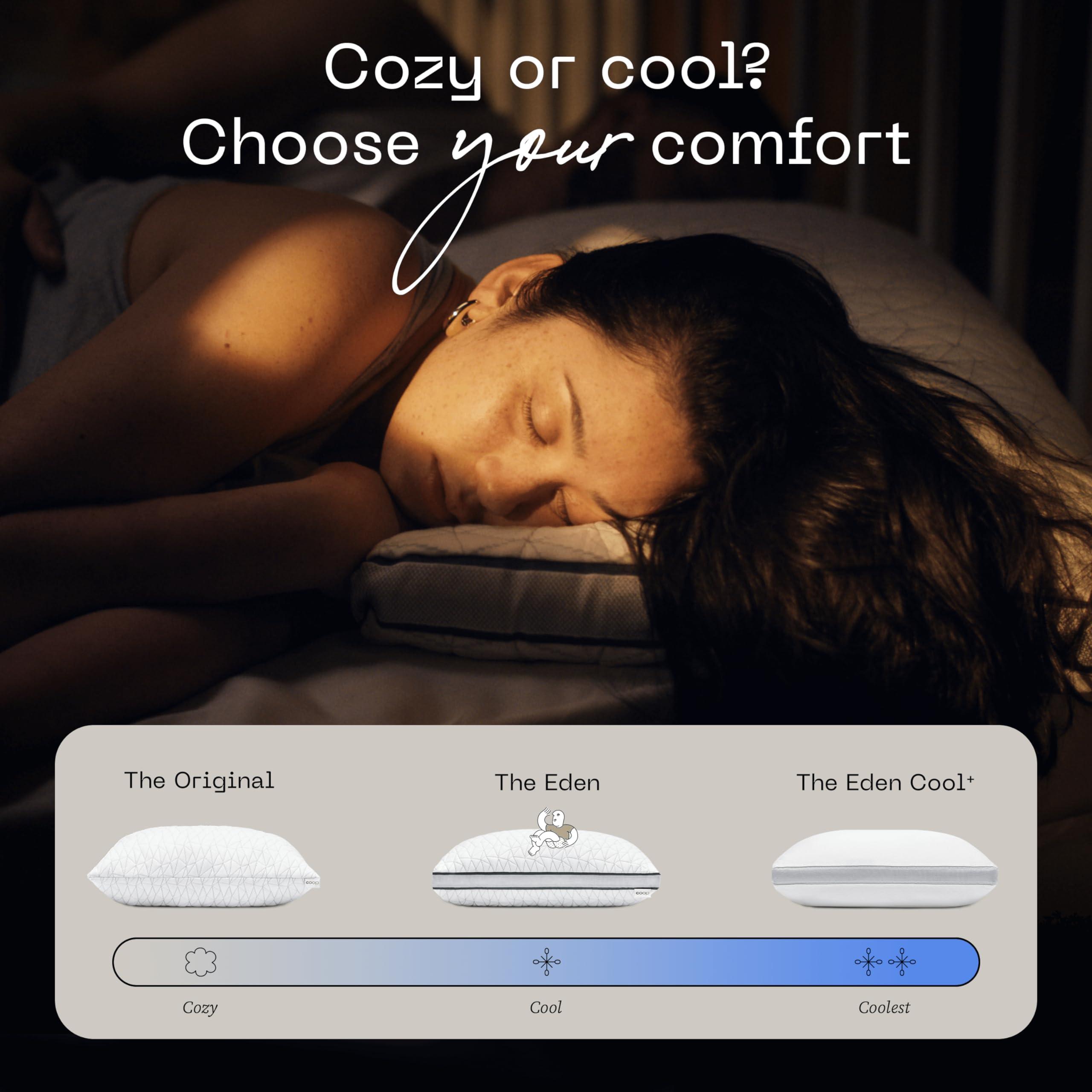 Coop Home Goods Eden Bed Pillow Queen Size for Sleeping on Back, Stomach and Side Sleeper- Medium Soft Memory Foam Cooling Gel - CertiPUR-US/GREENGUARD Gold - Image 6