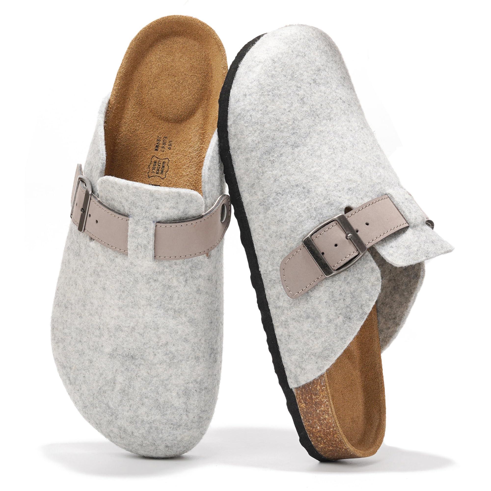 Project Cloud Mens Clogs - Full Grain Genuine Leather Memory Foam Clogs for Men Arch Support Cork Footbed - Non Slip Platform Mules (Brooklyn)