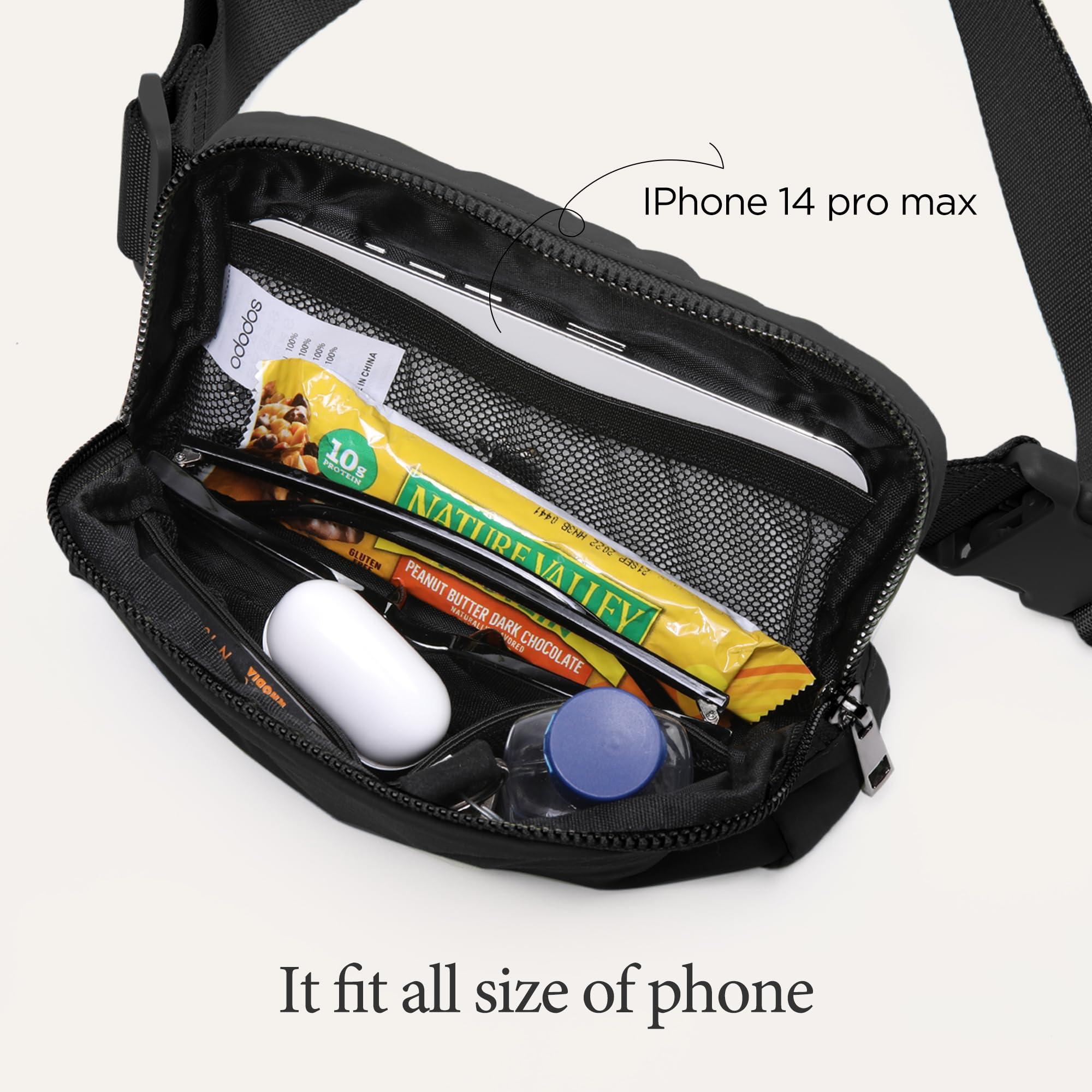 ODODOS Unisex Mini Belt Bag with Adjustable Strap Small Fanny Pack for Workout Running Traveling Hiking, Black - Image 5