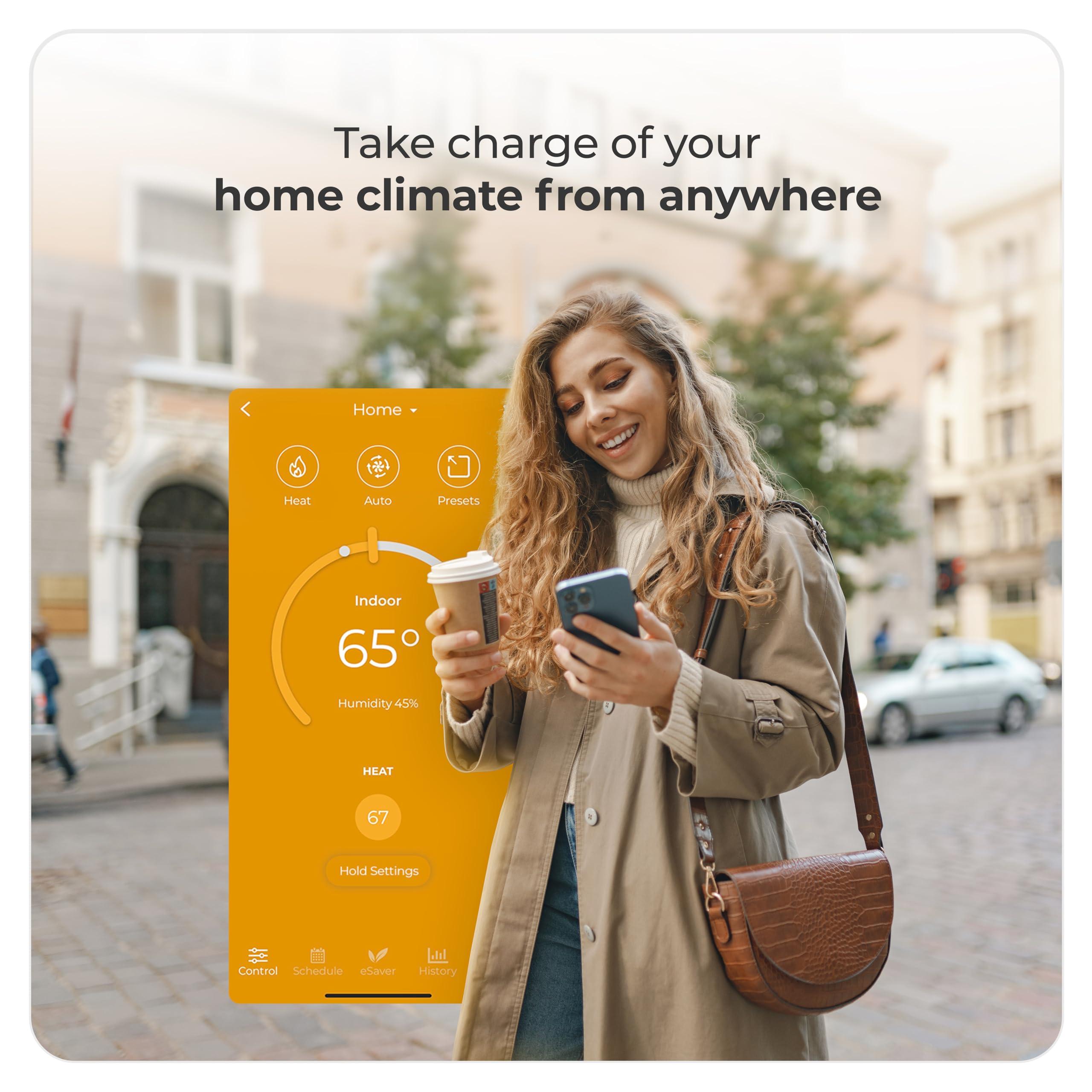 Cielo Smart Thermostat Eco | Energy Star Certified Thermostat | Supports Conventional Systems up to (2H/2C) & Heat Pumps (4H/2C) | Free C-Wire Adapter in Box | NOT for Mini Split Systems | (Black) - Image 6