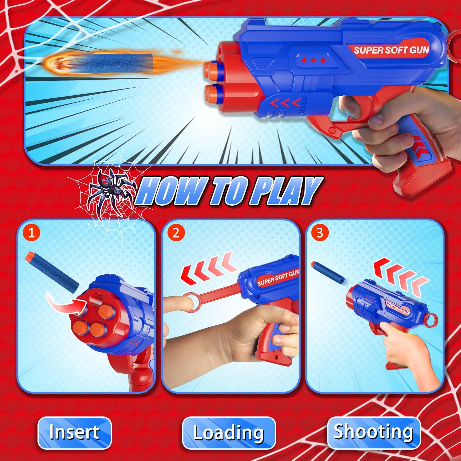 Shooting Games Toys for Nerf Gun Party, Shooting Targets with 2 Toy Guns 40 Foam Darts Kids Outdoor Indoor Toys for Birthday Easter Xmas Gifts for 4 5 6 7 8 9 10+ Year Old Boys Kids - Image 5