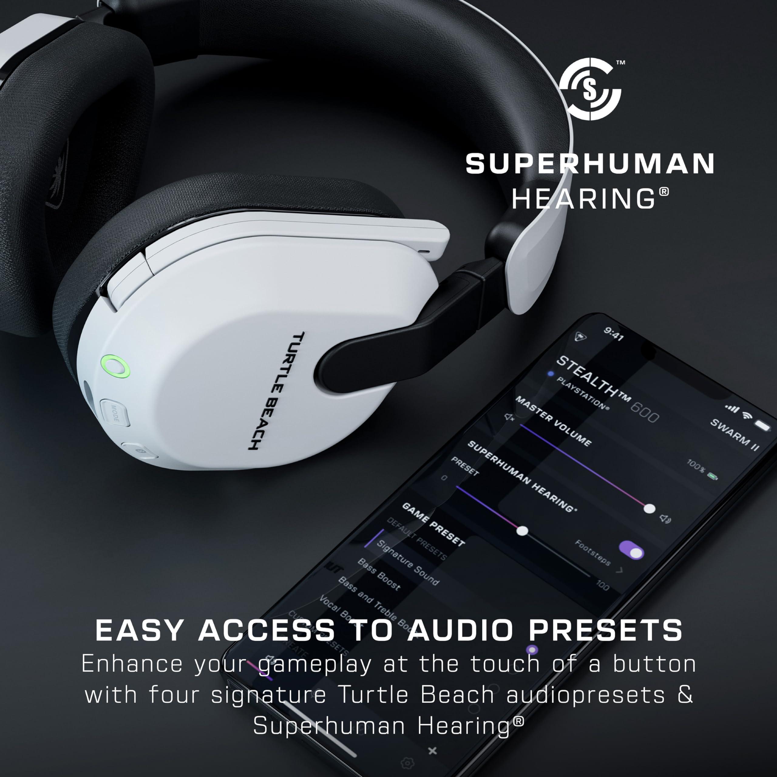Turtle Beach Stealth 600 Wireless Multiplatform Amplified Gaming Headset for Xbox Series X|S, Xbox One, PC, PS5, PS4, & Mobile – Bluetooth, 80-Hr Battery, Noise-Cancelling Mic – White - Image 10