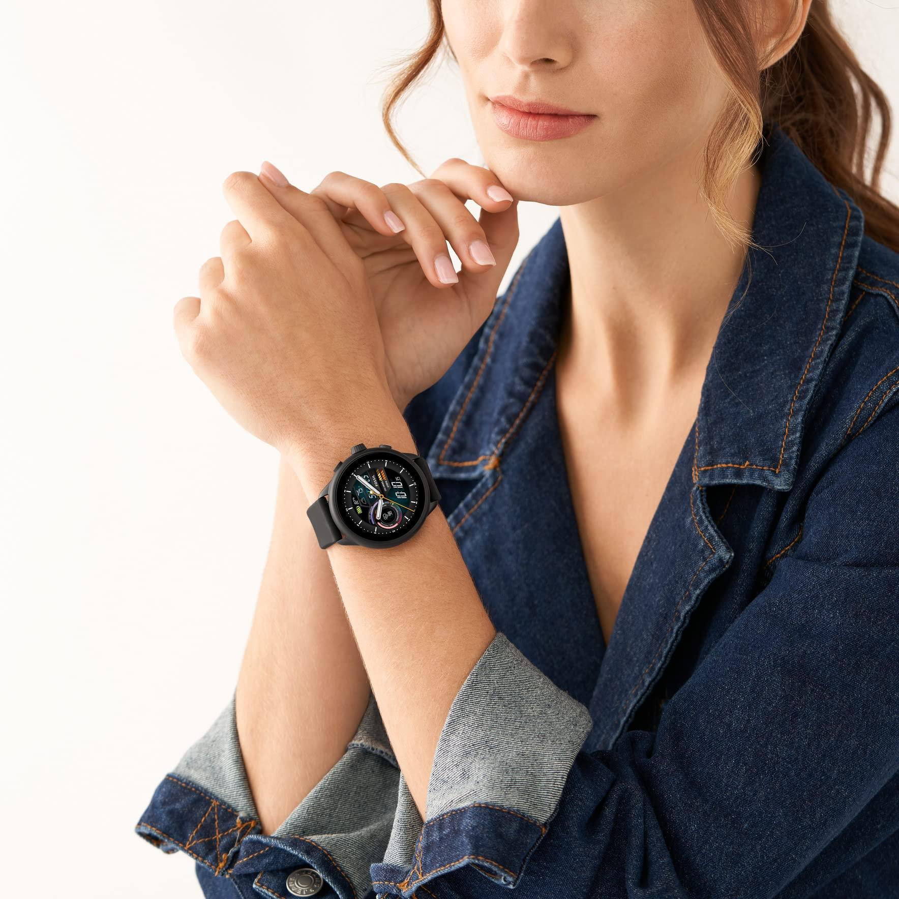 Fossil Men's or Women's Gen 6 Wellness Edition 44mm Touchscreen Silicone Smart Watch, Color: Black (Model: FTW4069V) - Image 7