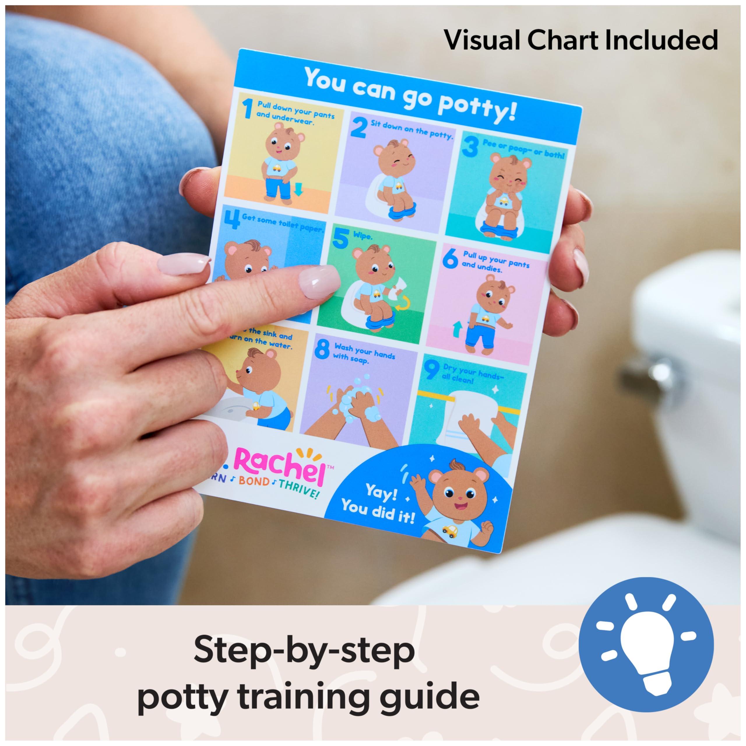 Ms. Rachel Potty Time with Bean, 11” Plush Teddy Bear with Play Toilet & Accessories, Toddler Toys for Girls & Boys for Ages 18 Months to 3+ - Image 5