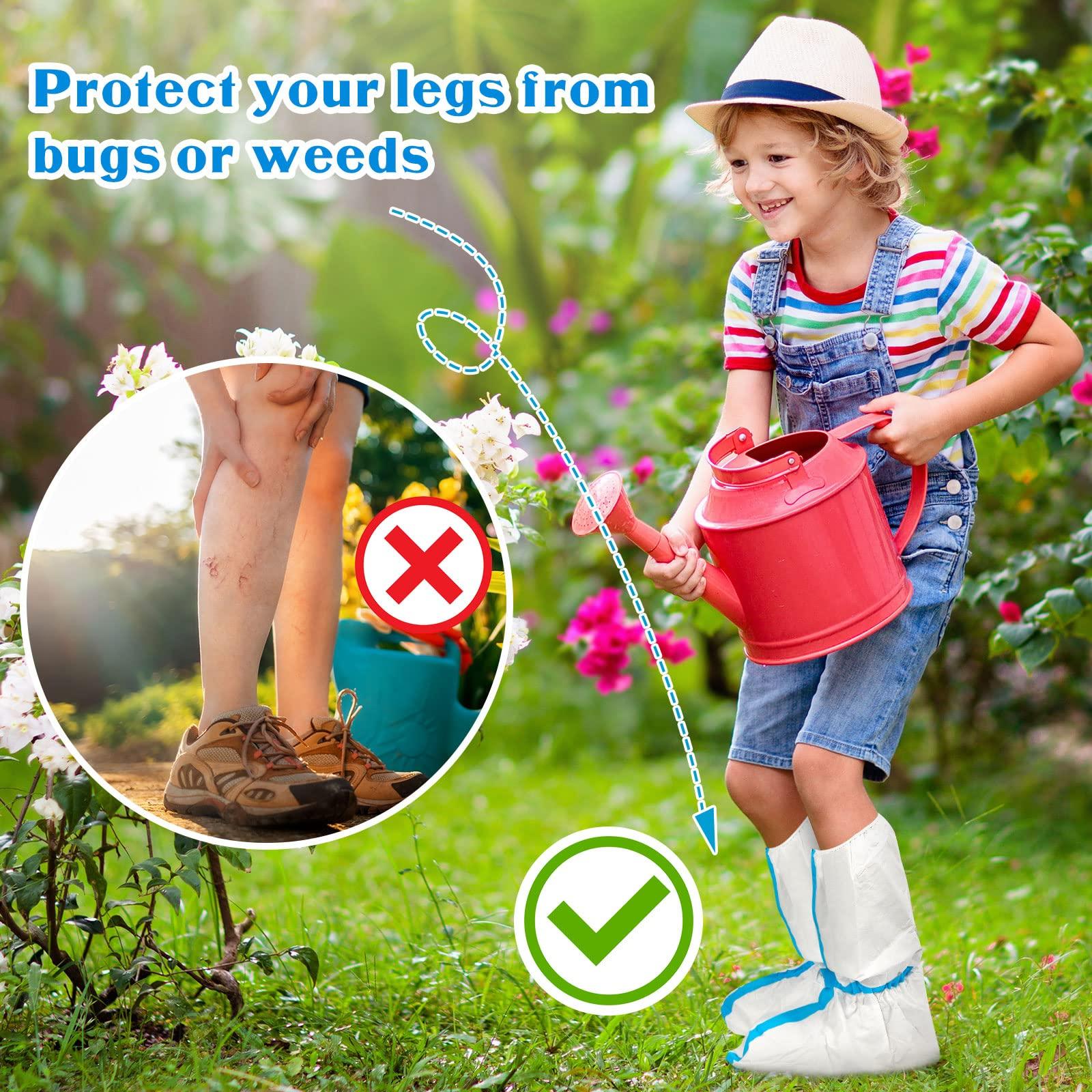 Heentan 16 Pieces Disposable Boot and Shoe Covers Plastic Long Boot Covers Waterproof Rain Shoe for Men and Women, White - Image 6