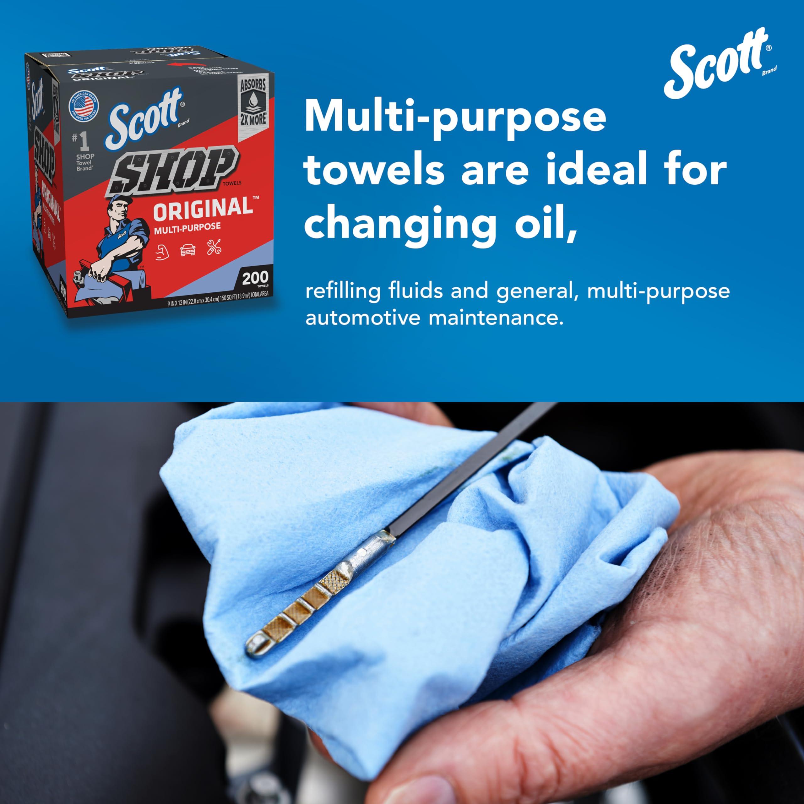 Scott® Shop Towels Original (75190), Blue, Pop-Up Dispenser Box (200 Towels/Box, 8 Boxes/Case, 1,600 Towels/Case) - Image 4