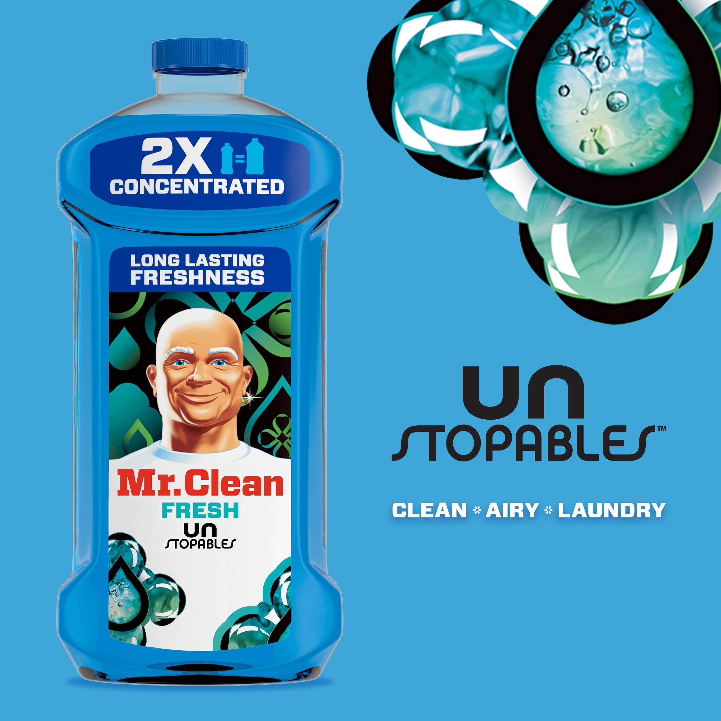 Mr. Clean All Purpose Cleaner, Floor Cleaner for Mopping Home, Bathroom, & Kitchen, Cleaning Liquid for Mop & Bucket, Cleaning Supplies, Multi-Surface Dilutable, Unstopables, 41oz - Image 4