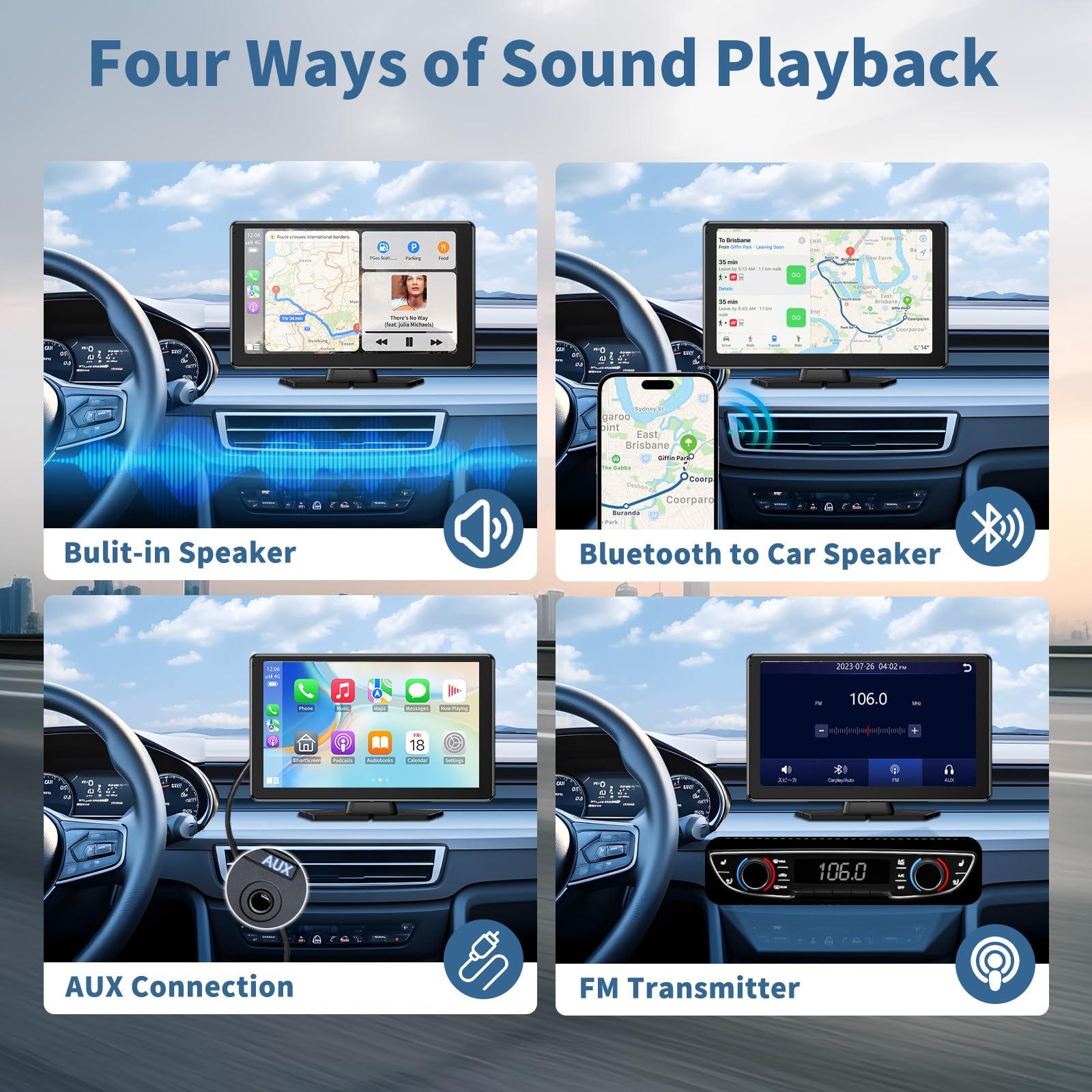 9 inch HD Portable Wireless carplay Screen for car & Android Auto Touchscreen With1080P Backup Camera/Mirror Link/Navigation/Car Stereo/Drive Play/Bluetooth/Voice Control - Image 7