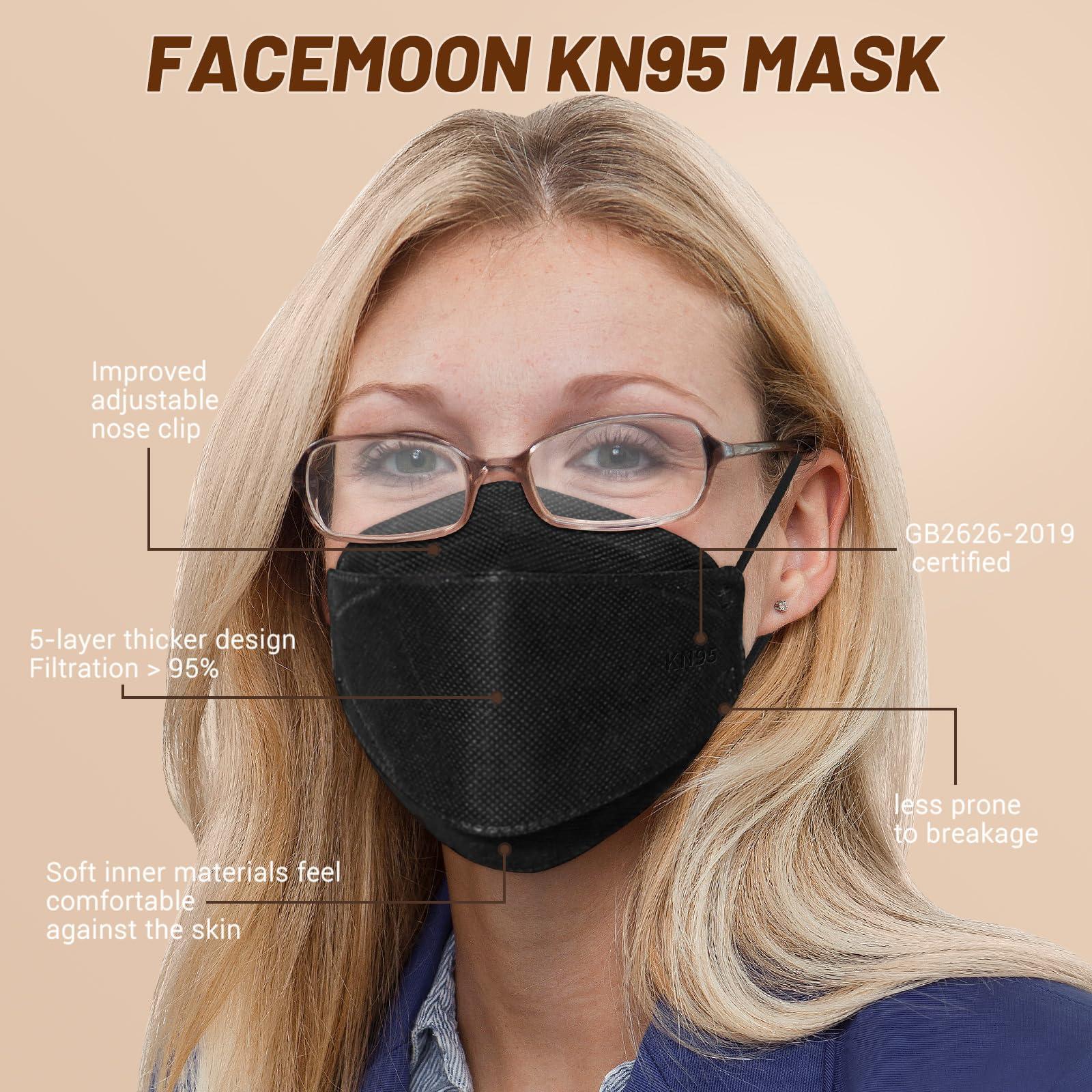 KN95 Face Mask Disposable Adults - 100 Pack Adjustable 5 Layer Protection KN95 Face Mask Breathable Comfortable Respirator KN95 Mask Individually Wrapped Women Men - Image 2