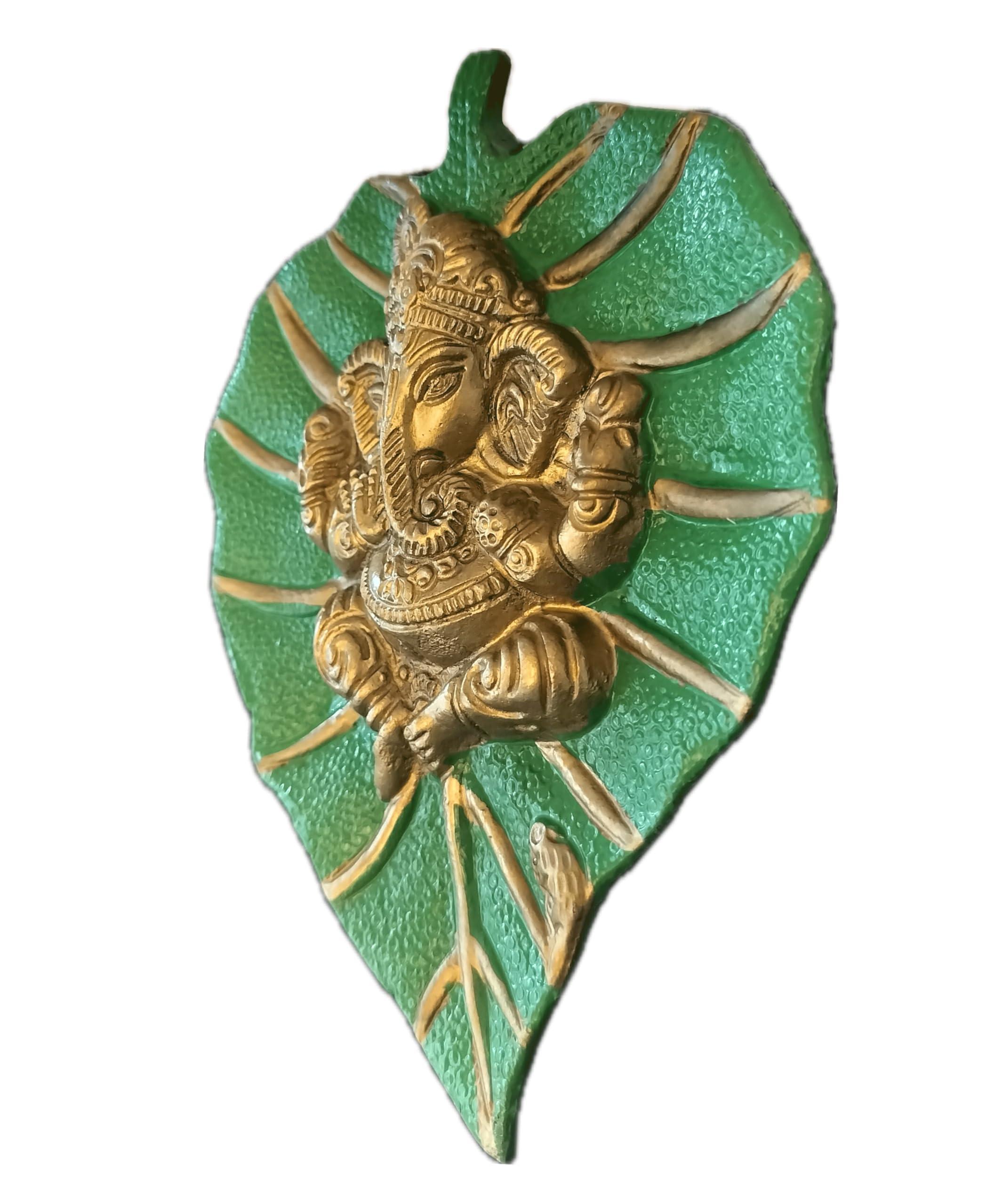 Charmy Crafts Metal Ganesha On Leaf, Wall Hanging Article for Wall Decor, Room Decor, Best for Housewarming, Wedding Gifts - Image 3