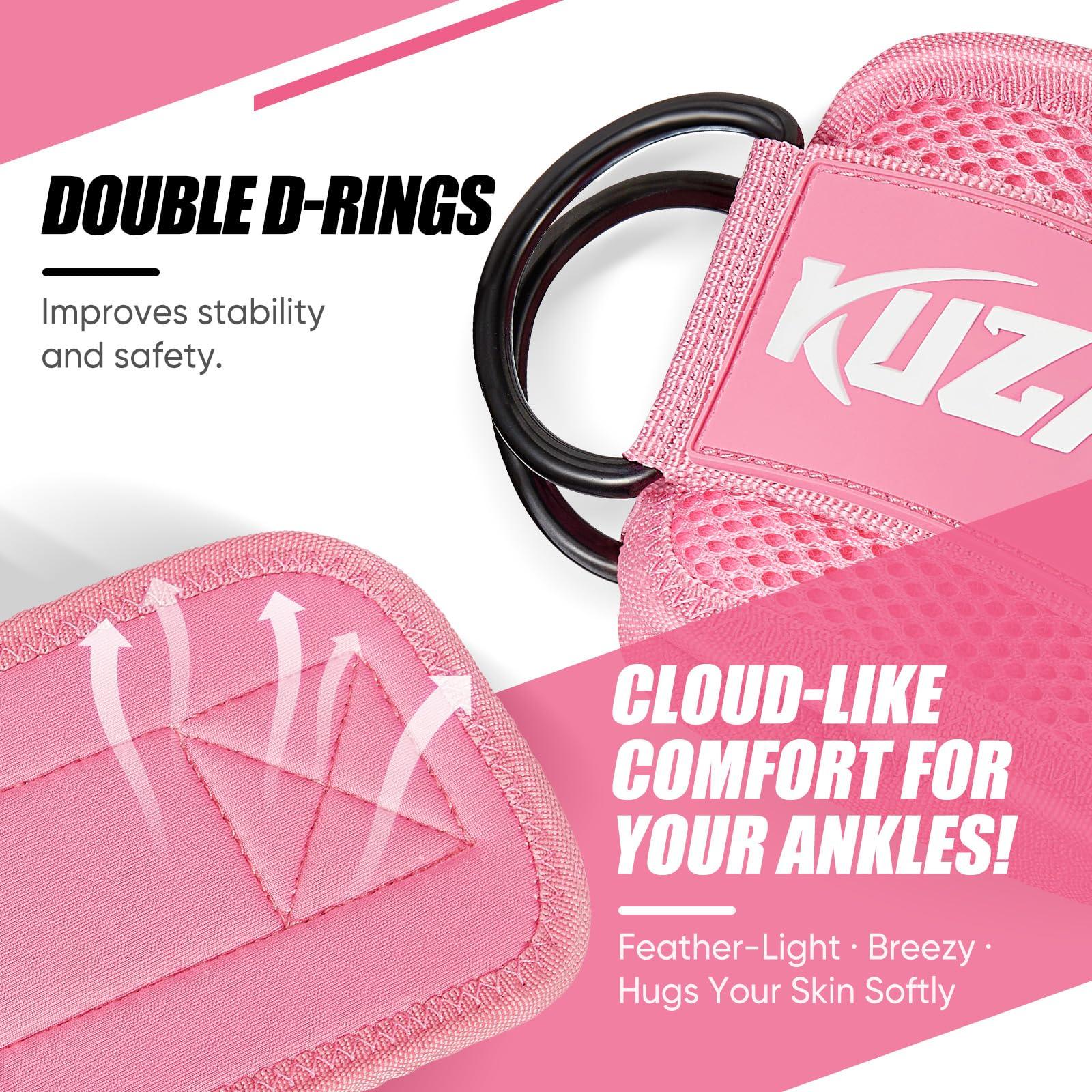 Ankle Resistance Bands with Cuffs, Ankle Weights Bands for Working Out, Women Leg and Glutes Workout Equipment, Exercise Bands for Kickbacks, Butt and Booty Trainer, Home Gym Fitness Equipment - Image 4