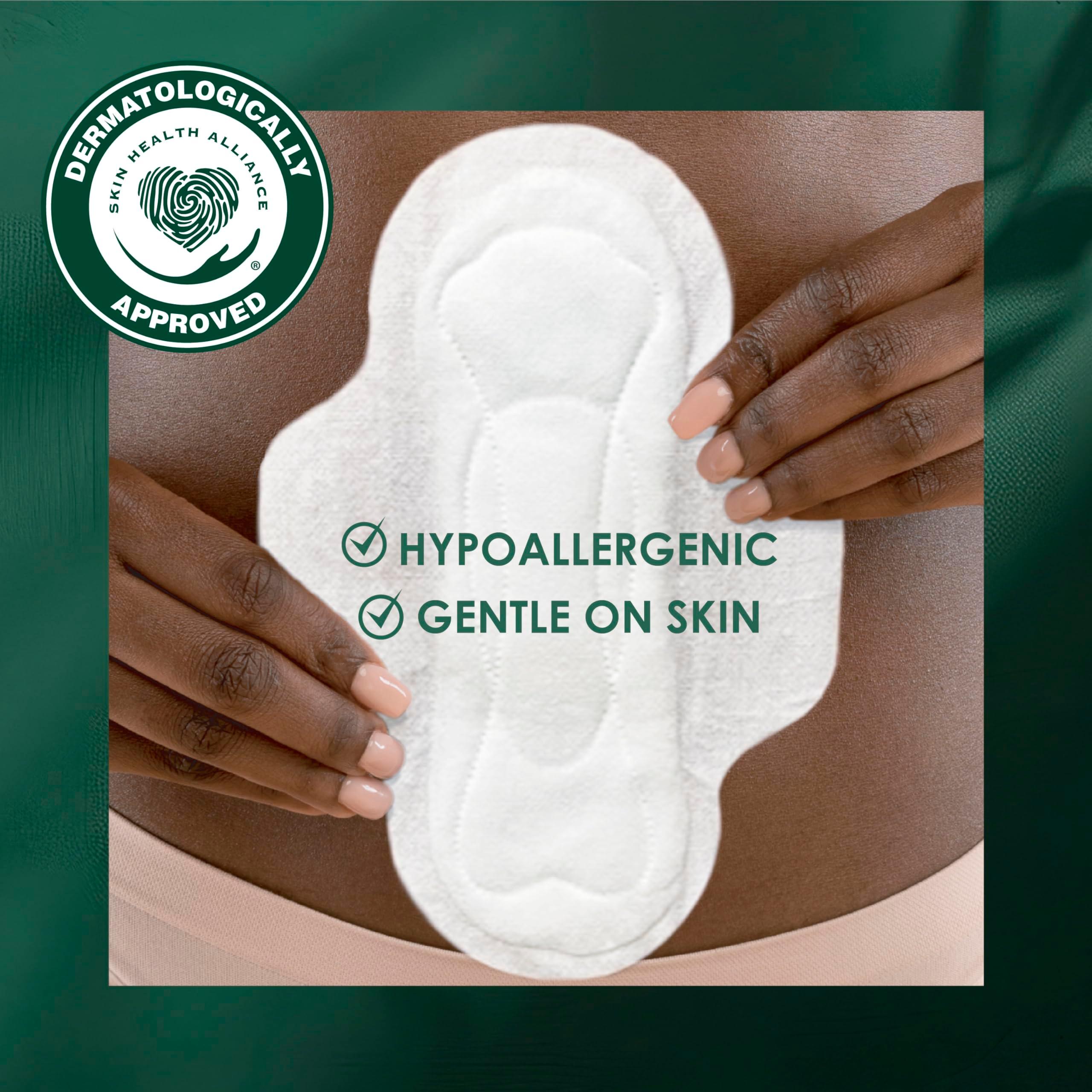 L. Ultra Thin Pads for Women, Overnight Absorbency, Organic Cotton Top Layer, Unscented Pads with Wings, 96 CT - Image 6