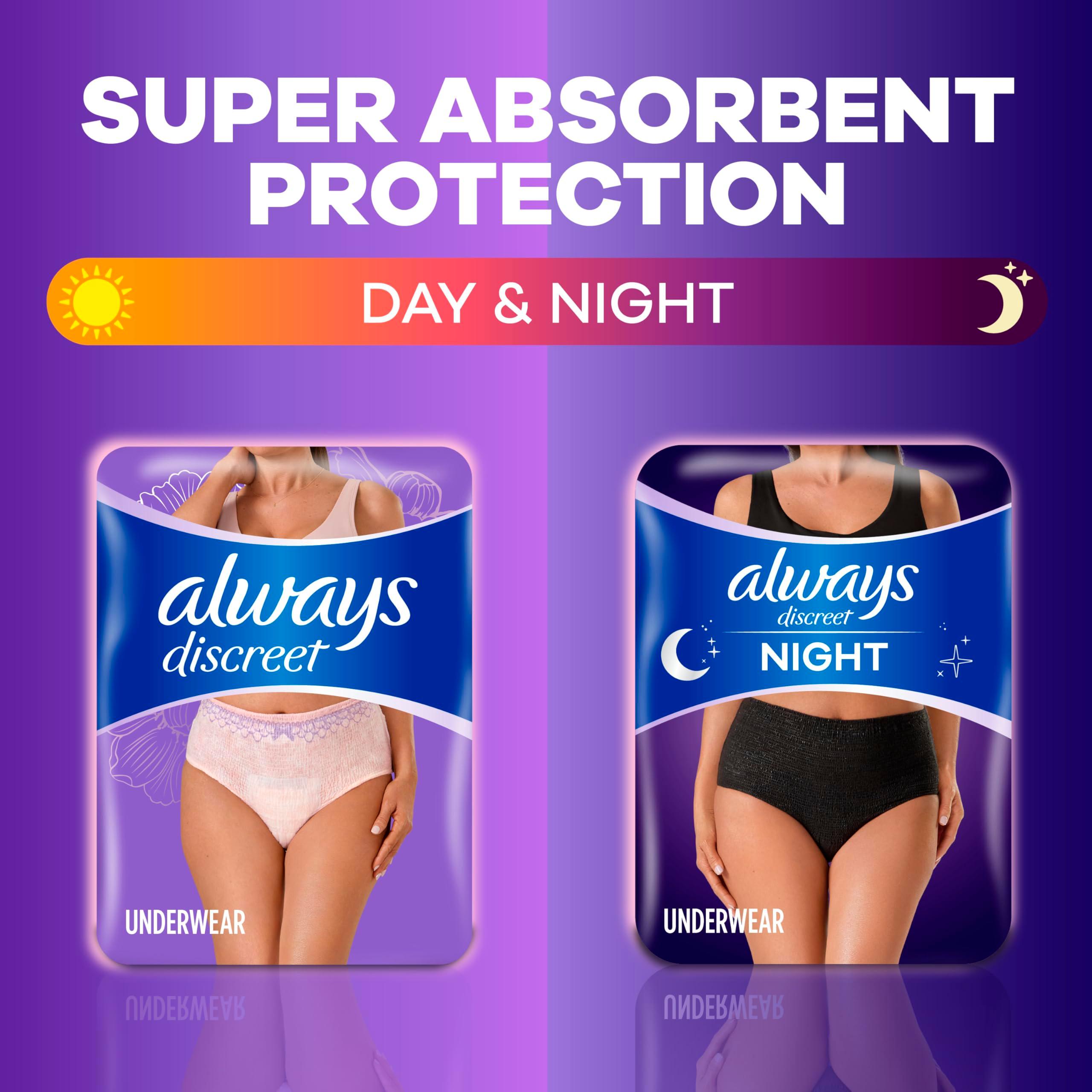Always Discreet for Sensitive Skin Underwear, Four Times Skin Protection, Dermatologically Tested, Fragrance-Free, Maximum Absorbency, L, 24 Count (Packaging May Vary) - Image 11