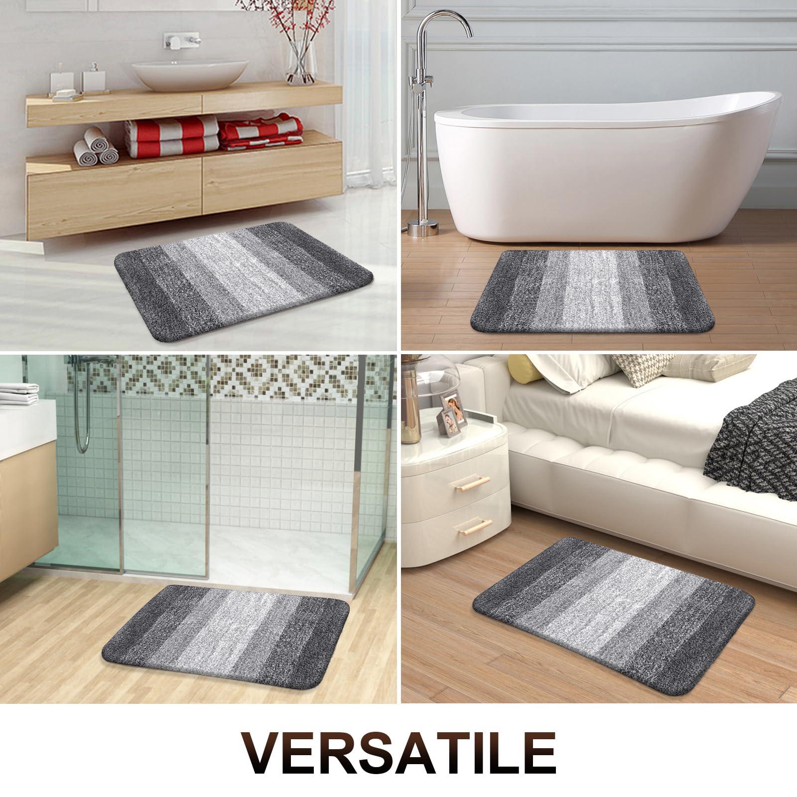 OLANLY Bathroom Rugs Mat 30x20, Extra Soft Absorbent Microfiber Bath Rugs, Rubber Backing, Quick Dry, Machine Washable Bath Mats for Bathroom Floor, Tub and Shower, Home Decor Accessories, Grey - Image 7