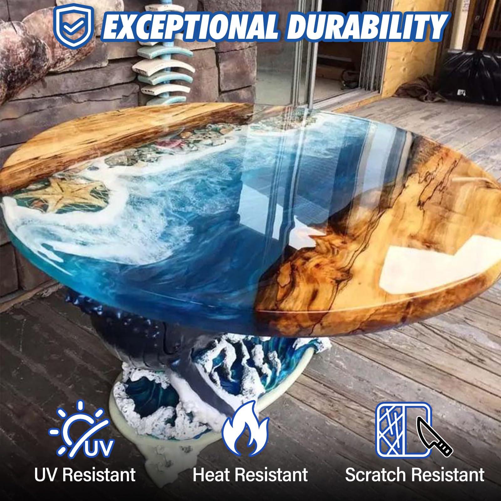 Shabebe Deep Pour Epoxy Resin 3 Gallon, Industrial Grade, Crystal Clear Epoxy Resin Kit for 2-4" Depths, 2:1 Food Safe Casting Resin for DIY Craft,River Table,Wood,Bar Tops,Countertops - Image 4