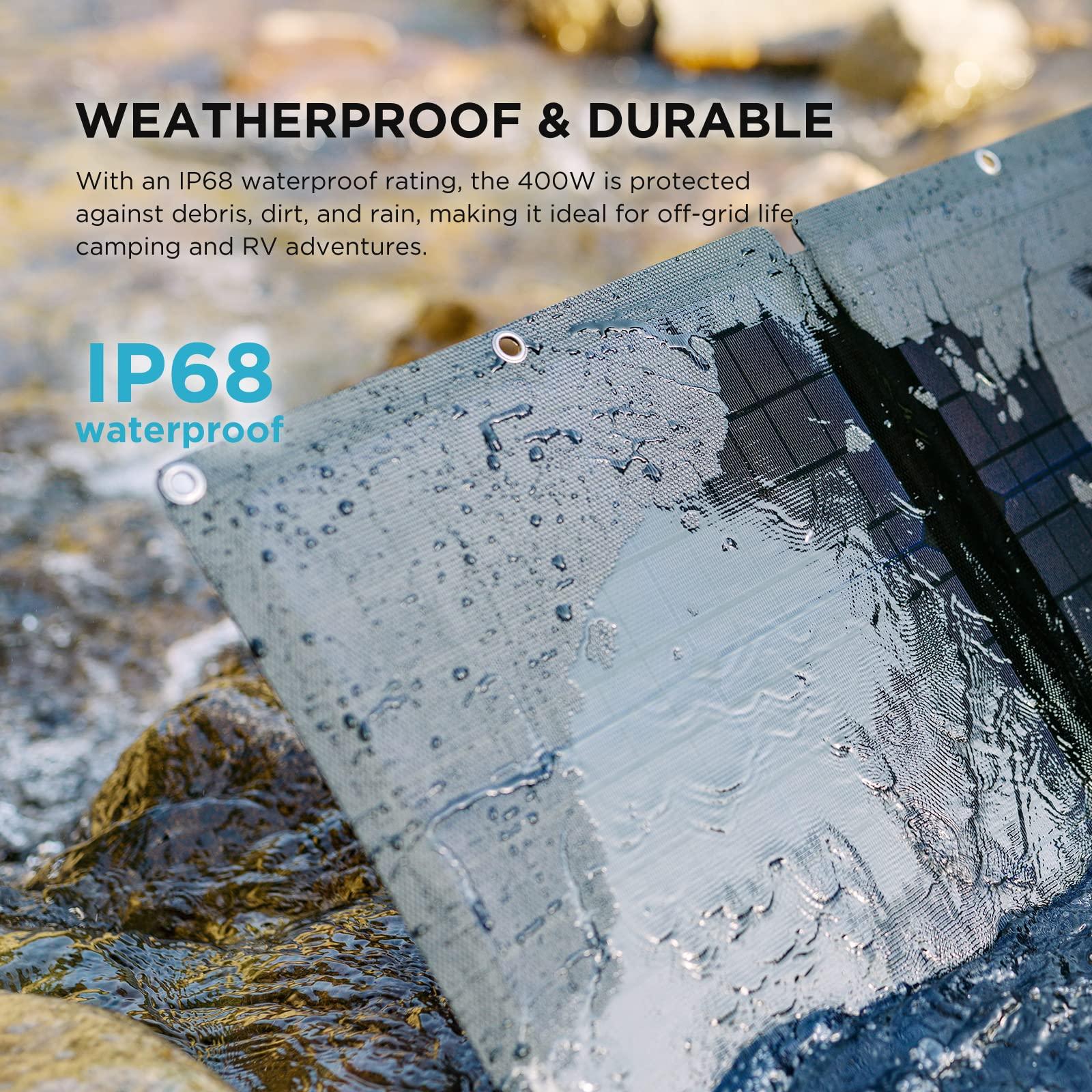 EF ECOFLOW 400W Portable Solar Panel, Foldable & Durable, Complete with an Adjustable Kickstand Case, Waterproof IP68 for Outdoor Adventures - Image 3