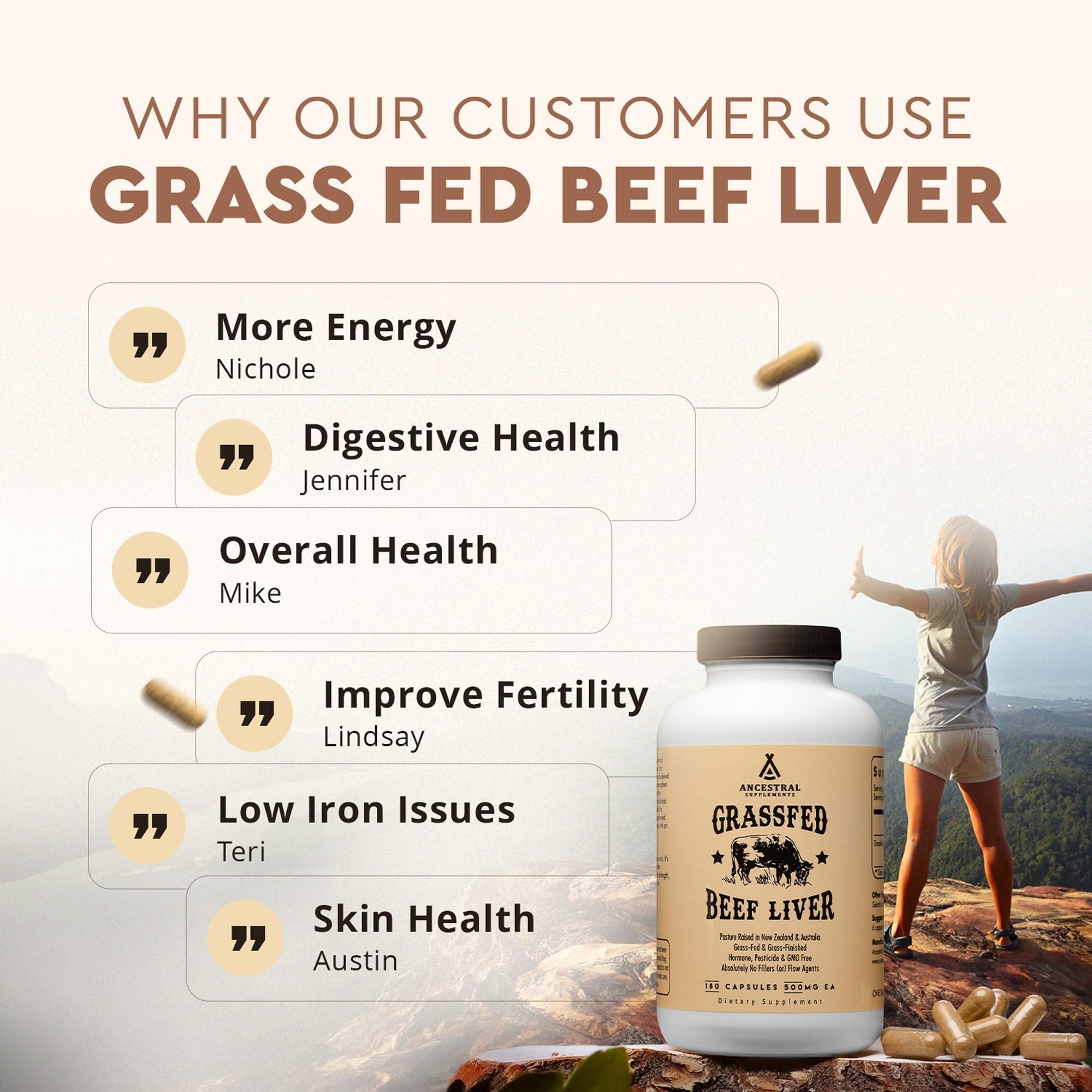 Ancestral Supplements Grass Fed Beef Liver 180 Capsules, Supports Energy Production, Detoxification, Digestion, Immunity and Full Body Wellness, Non-GMO, Freeze Dried Liver Health Supplement - Image 6