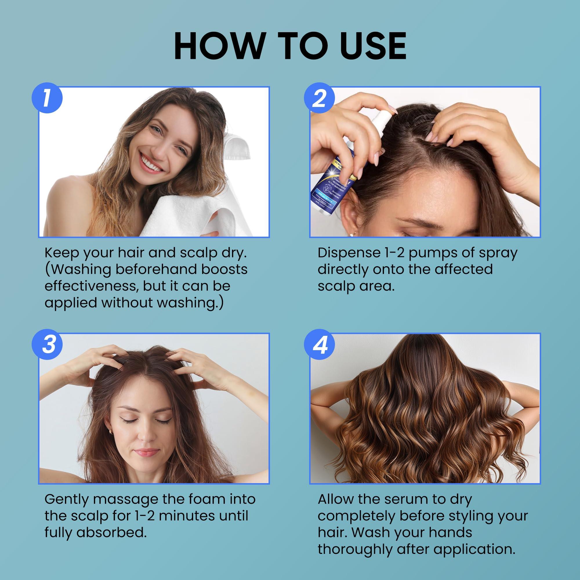 Minoxidil for Men and Women Hair Growth: 5% Minoxidil Spray Hair Regrowth Treatment Serum with Biotin & Rosemary -Stop Hair Thinning and Hair Loss For Stronger Thicker Longer Hair - 2 Pack - Image 7