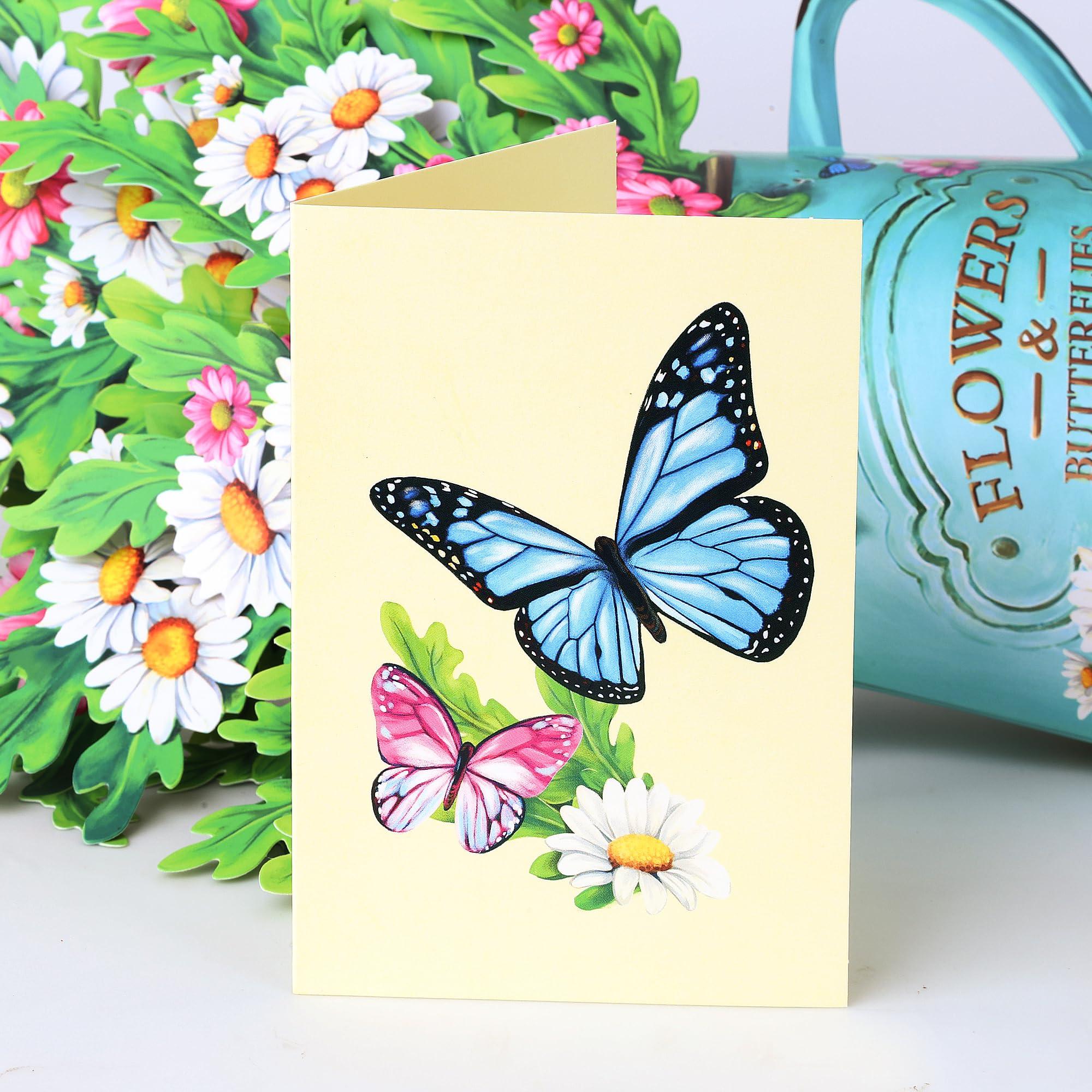 Pop Up Flower Cards, Paper Flowers Bouquet 12’‘ Daisies and Butterflies 3D Popup Graduation Cards with Blank Note and Envelope, Birthday, Fathers Day,Thank You Gifts for Women Mom Dad Girls Friends - Image 7