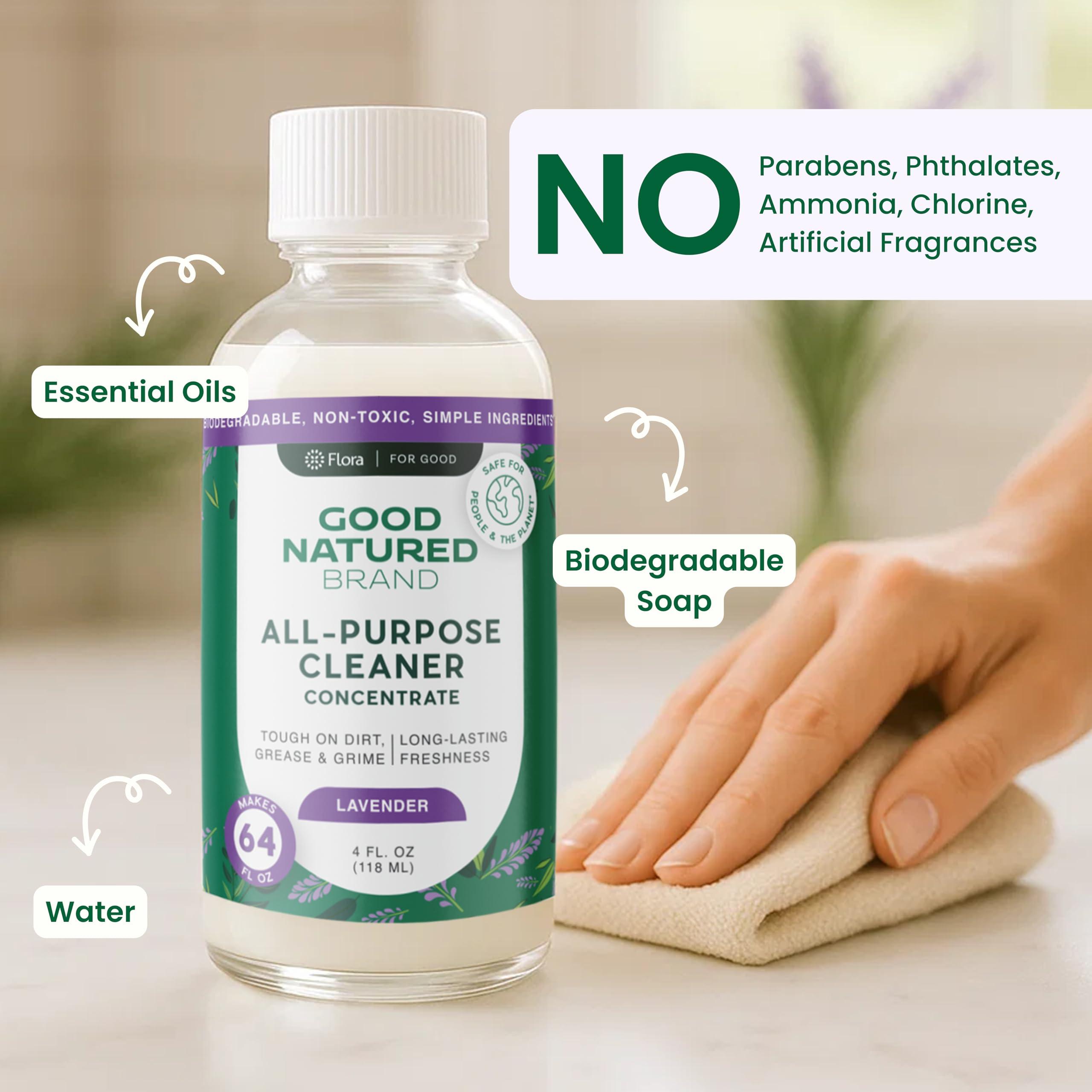 Good Natured Brand All-Purpose Cleaner Concentrate + 16 oz Bottle | Multi-Surface Cleaner | Natural Lavender Essential Oil | Multipurpose Cleaner | 4oz makes 64oz - Image 3