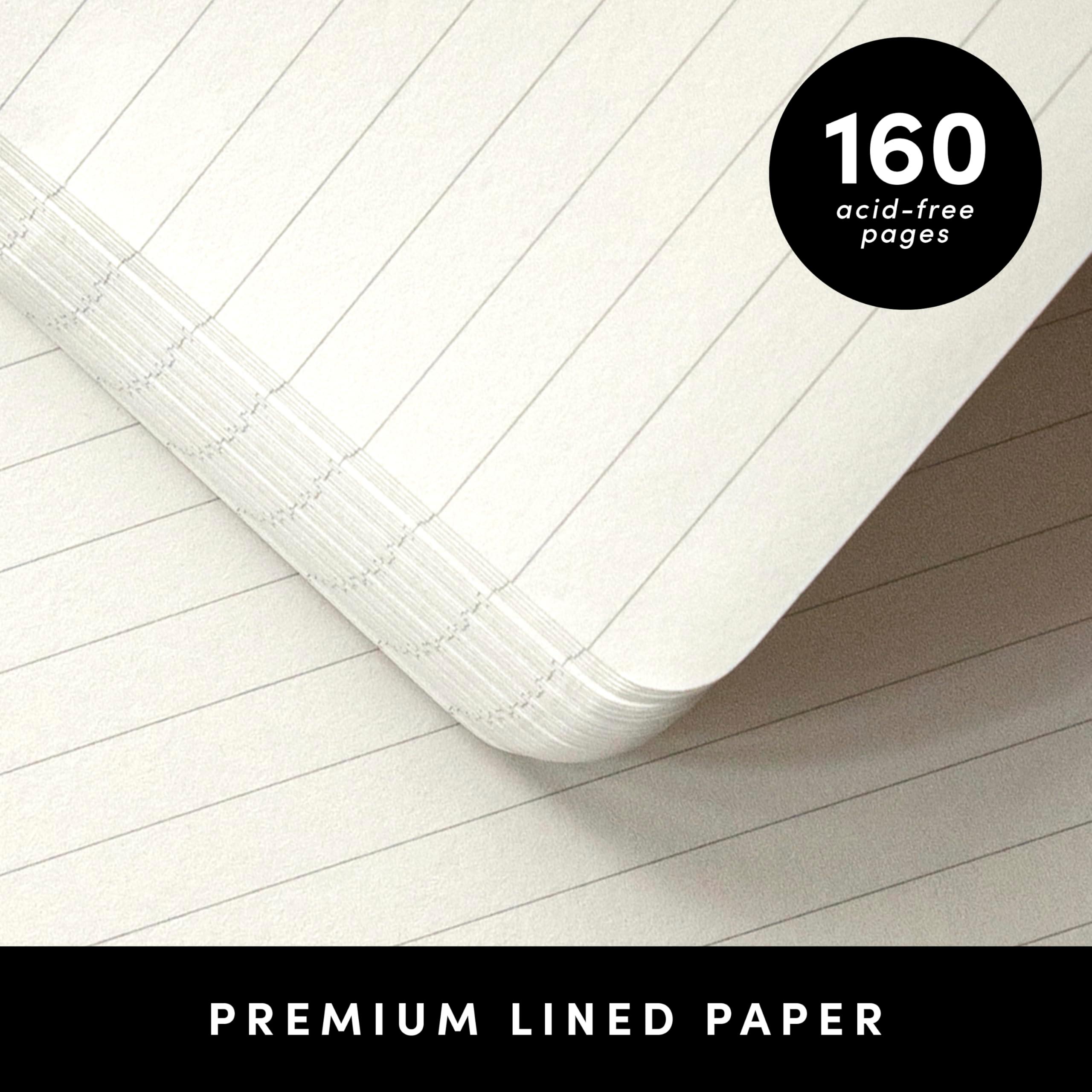 PAPERAGE Lined Journal Notebook, (Black), 160 Pages, Medium 5.6 in x 8 in - 100 GSM Thick Paper – Hardcover Journaling Notebook for Work, School & Note Taking - Image 5