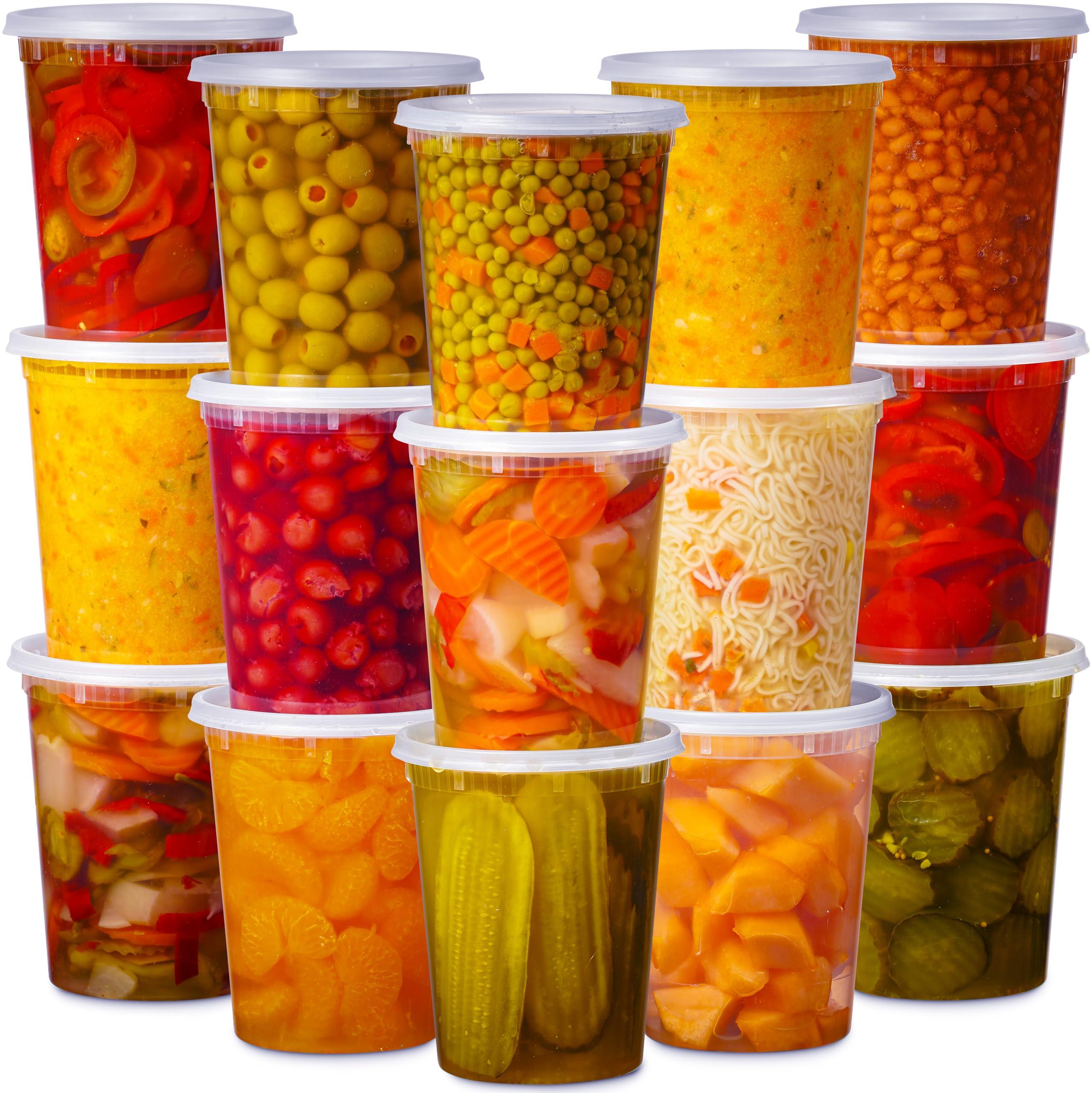 48 Pack Plastic Deli Containers with Lids (16, 32 oz 24 Each) - Food Storage Containers with Lids - Clear Disposable Meal Prep Containers, BPA Free, Stackable, Leakproof, Microwave and Freezer Safe - Image 9