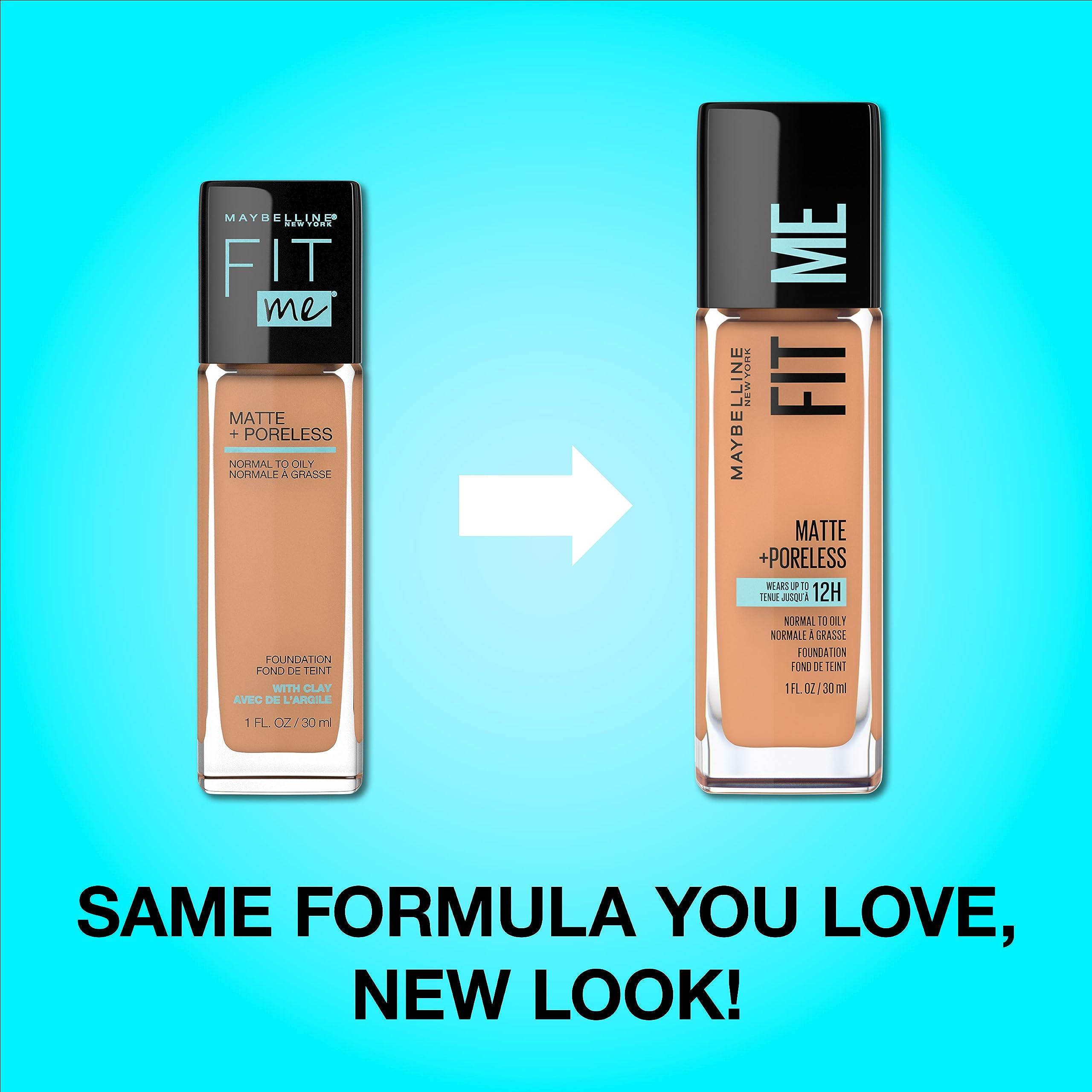 Maybelline Fit Me Matte + Poreless Liquid Oil-Free Foundation Makeup, Natural Beige, 1 Count (Packaging May Vary) - Image 2