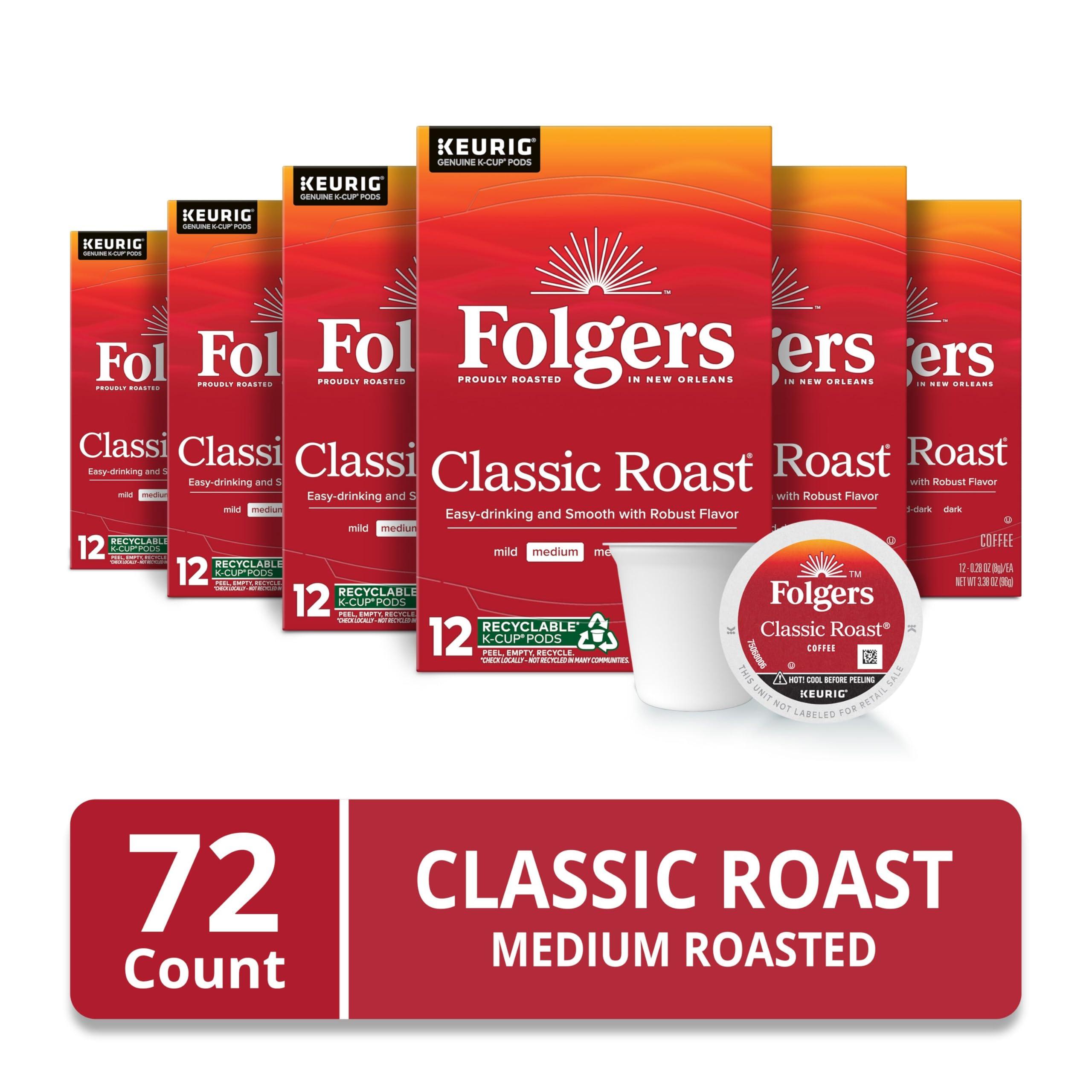 Folgers Classic Roast Medium Roast Coffee, 72 Keurig K-Cup Pods - Image 3