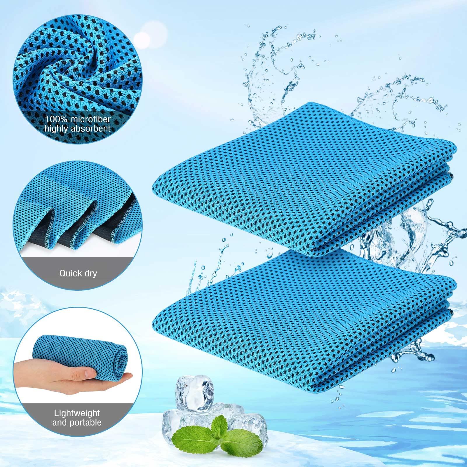 Redbaker 90 Pack Cooling Towels Bulk for Neck and Face 40" x 12" Ice Cool Towel Multicolored Microfiber Sweat Rag for Gym Workout Running Yoga Fitness Travel Outdoor Sports - Image 4