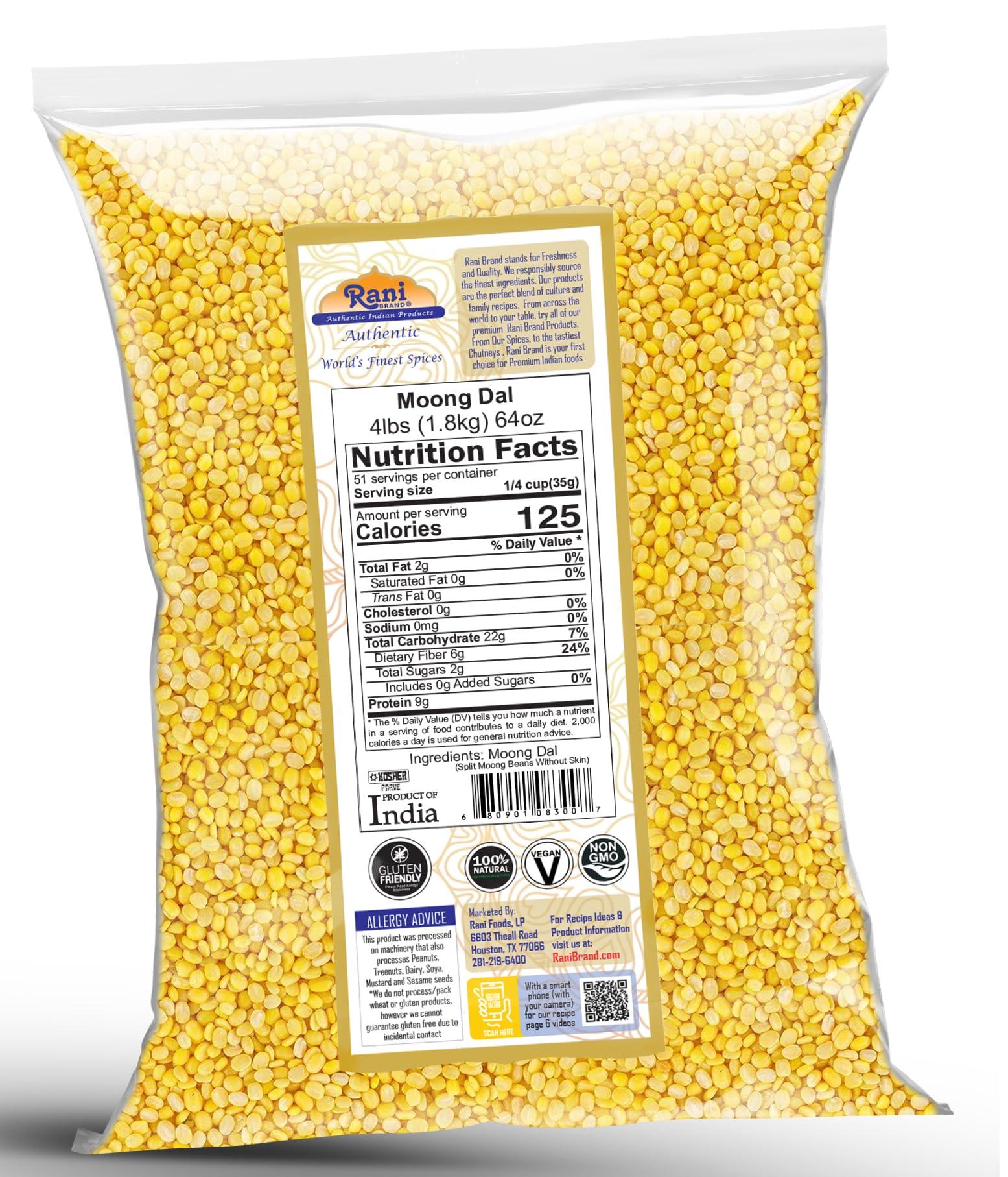 Rani Moong Dal (Split Mung Beans Without Skin) Lentils Indian 64oz (4lbs) 1.81kg Bulk ~ All Natural | Gluten Friendly | Non-GMO | Kosher | Vegan | Indian Origin - Image 2