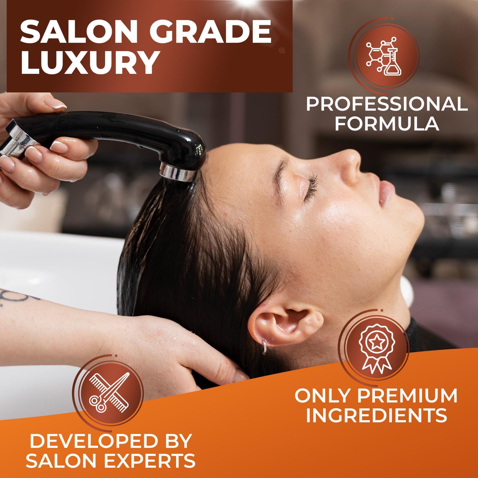 Moroccan Argan Oil Shampoo and Conditioner Set - Sulfate Free, Anti Frizz Hydrating Care for Women - Deep Moisturizing Treatment for Color, Keratin Treated, Curly, Damaged and Dry Hair - Image 6